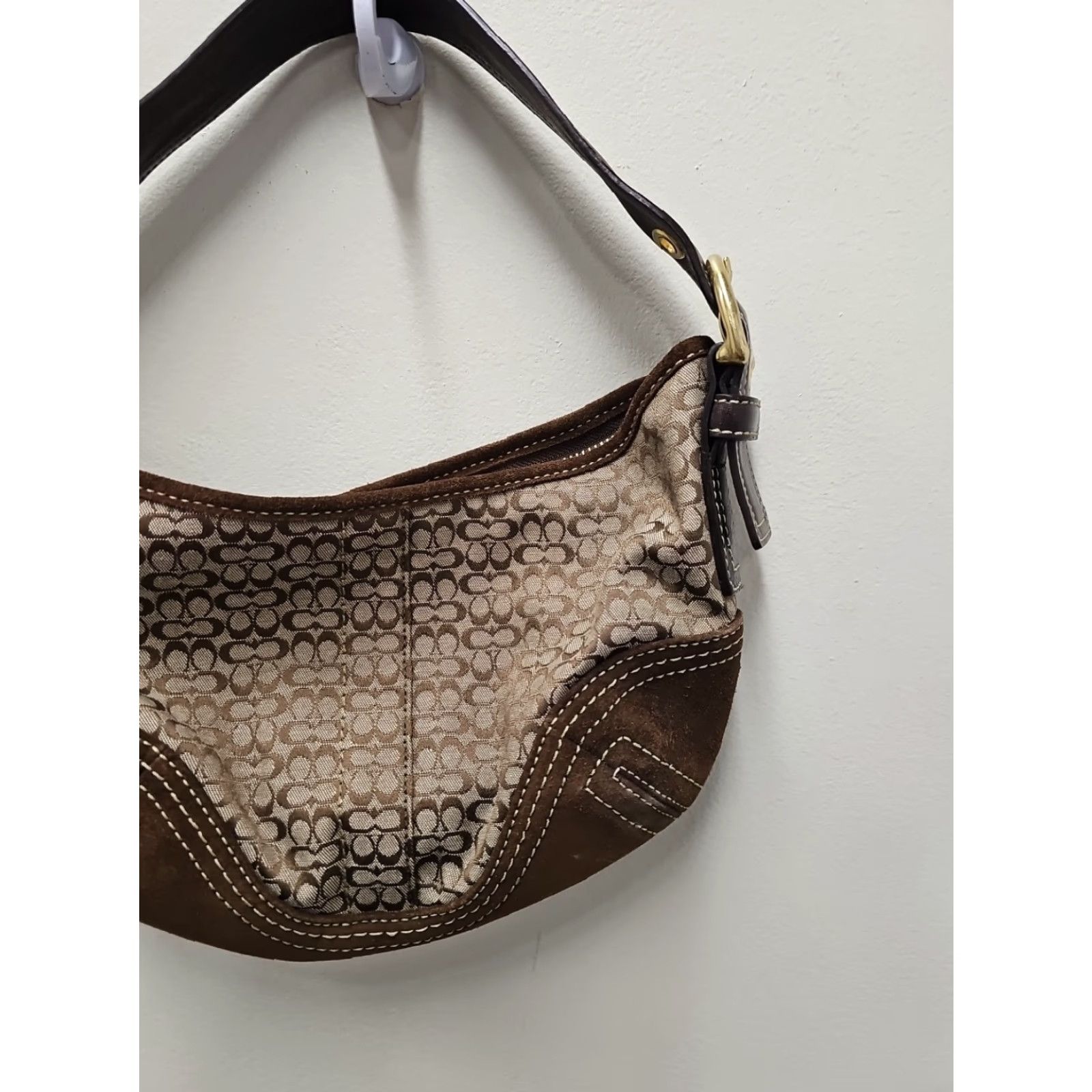 Coach Coach Y2K Brown Signature Mini Soho Hobo Shoulder Bag E062-2154 Size ONE SIZE - 5 Thumbnail