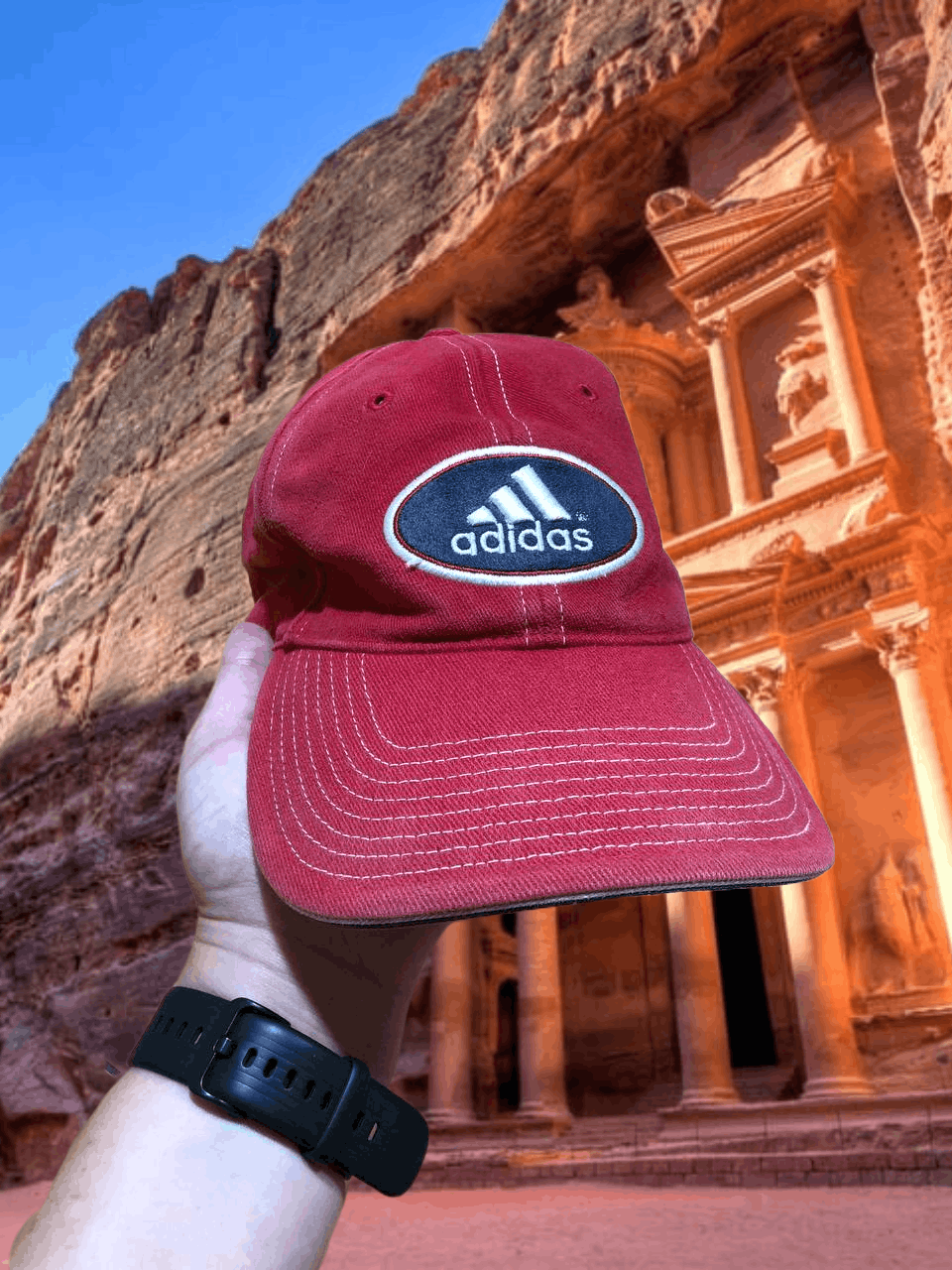 Adidas Vintage Cap red big logo Adidas Y2K Hats streetwear Size ONE SIZE - 1 Thumbnail