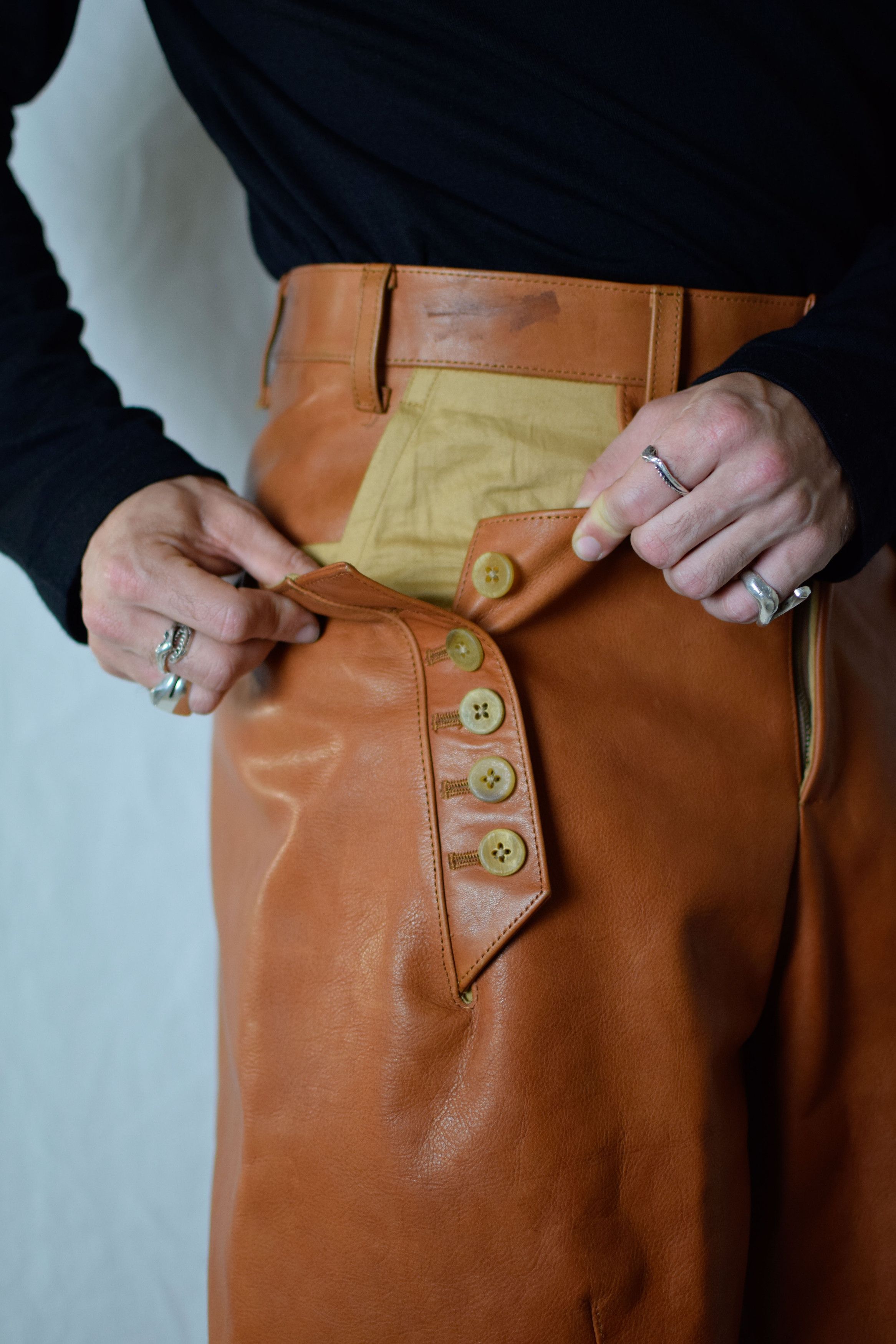 Yohji Yamamoto YYPH SS15 Leather Pants - HU-P43-702 Size US 30 / EU 46 - 8 Thumbnail