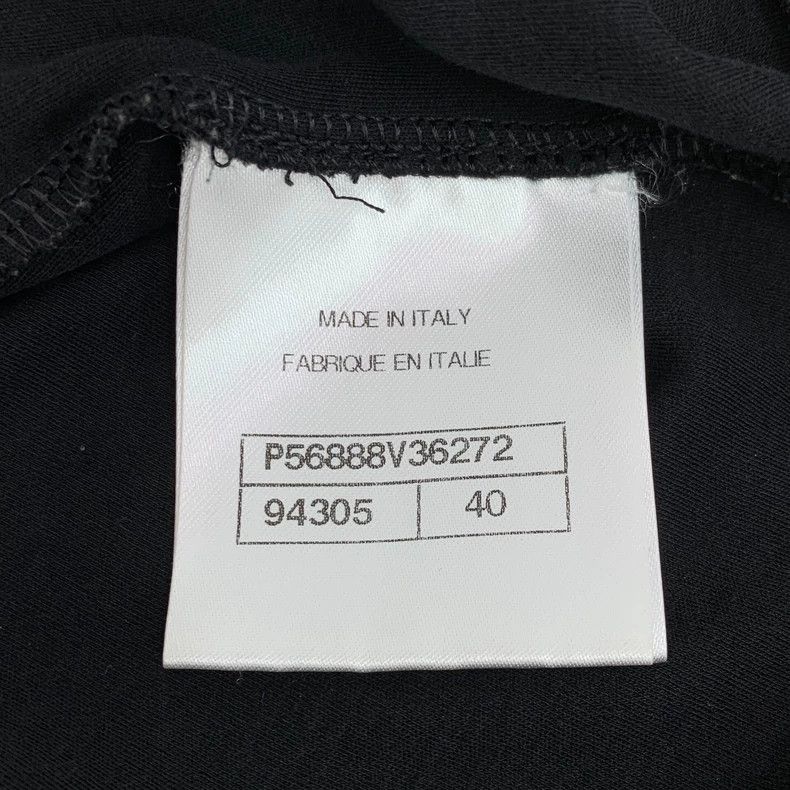 Chanel Chanel Black rolled-edge woven cotton round-neck short-sle Size S / US 4 / IT 40 - 6 Thumbnail
