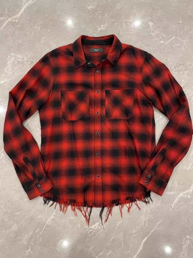 Amiri Amiri Long-sleeved shirt with red plaid 2501-Nextarrow Size US L / EU 52-54 / 3 - 1 Thumbnail
