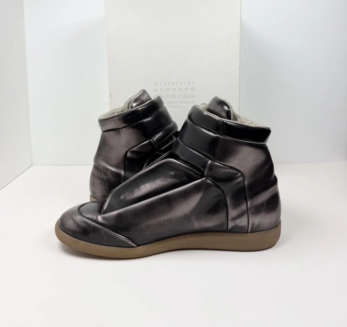 Maison Margiela Future Gray Metallic 9 42 Leather High Suede