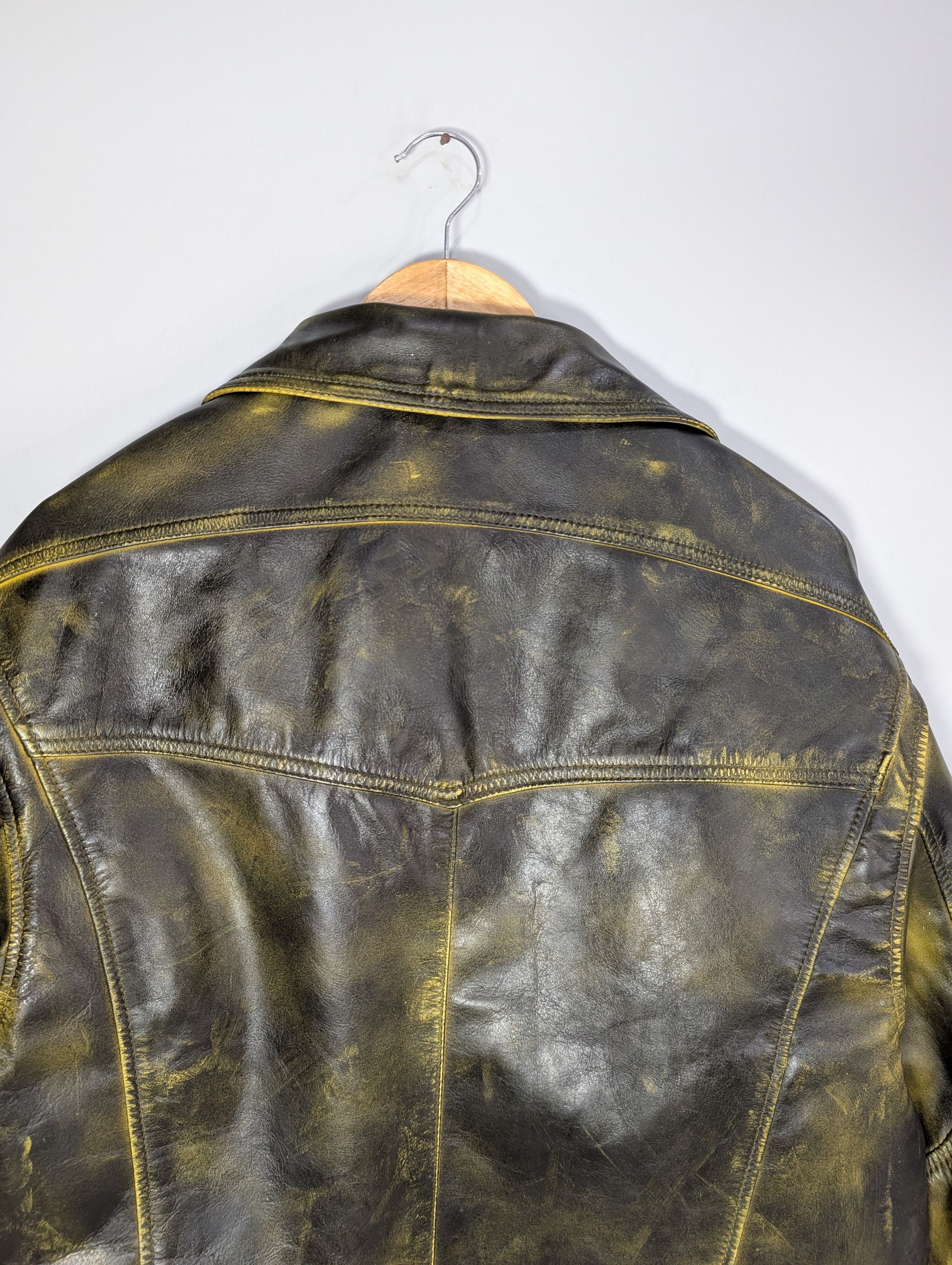 Vintage Oversized Vintage 90s Leather Jacket Retro Size M / US 6-8 / IT 42-44 - 6 Thumbnail