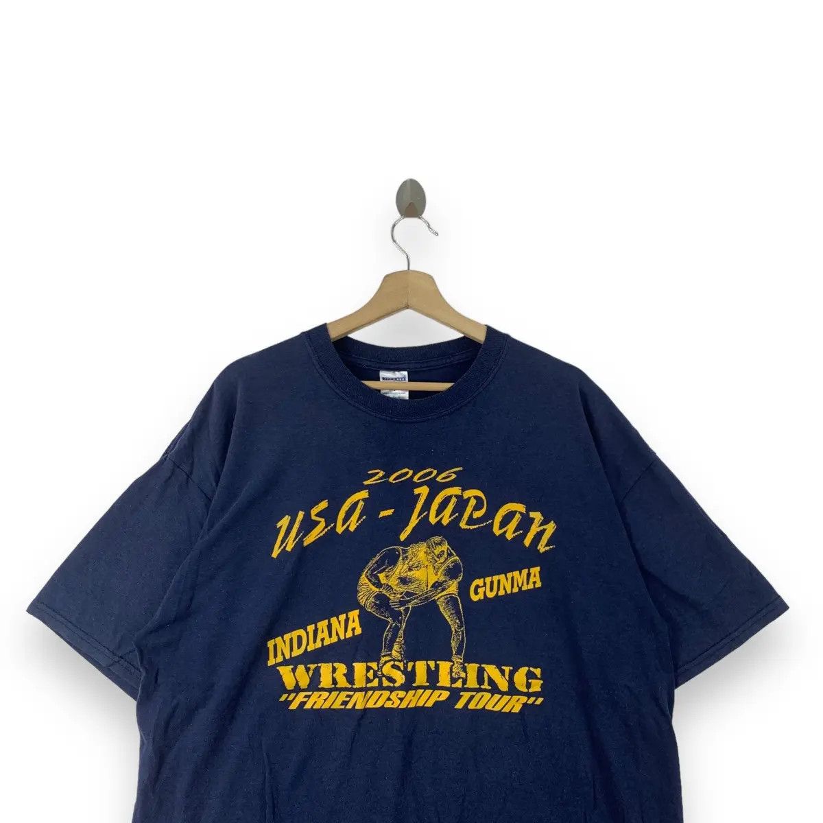 Vintage Vintage INDIANA GUNMA WRESTLING USA Japan Tee Shirt Size US XL / EU 56 / 4 - 2 Thumbnail