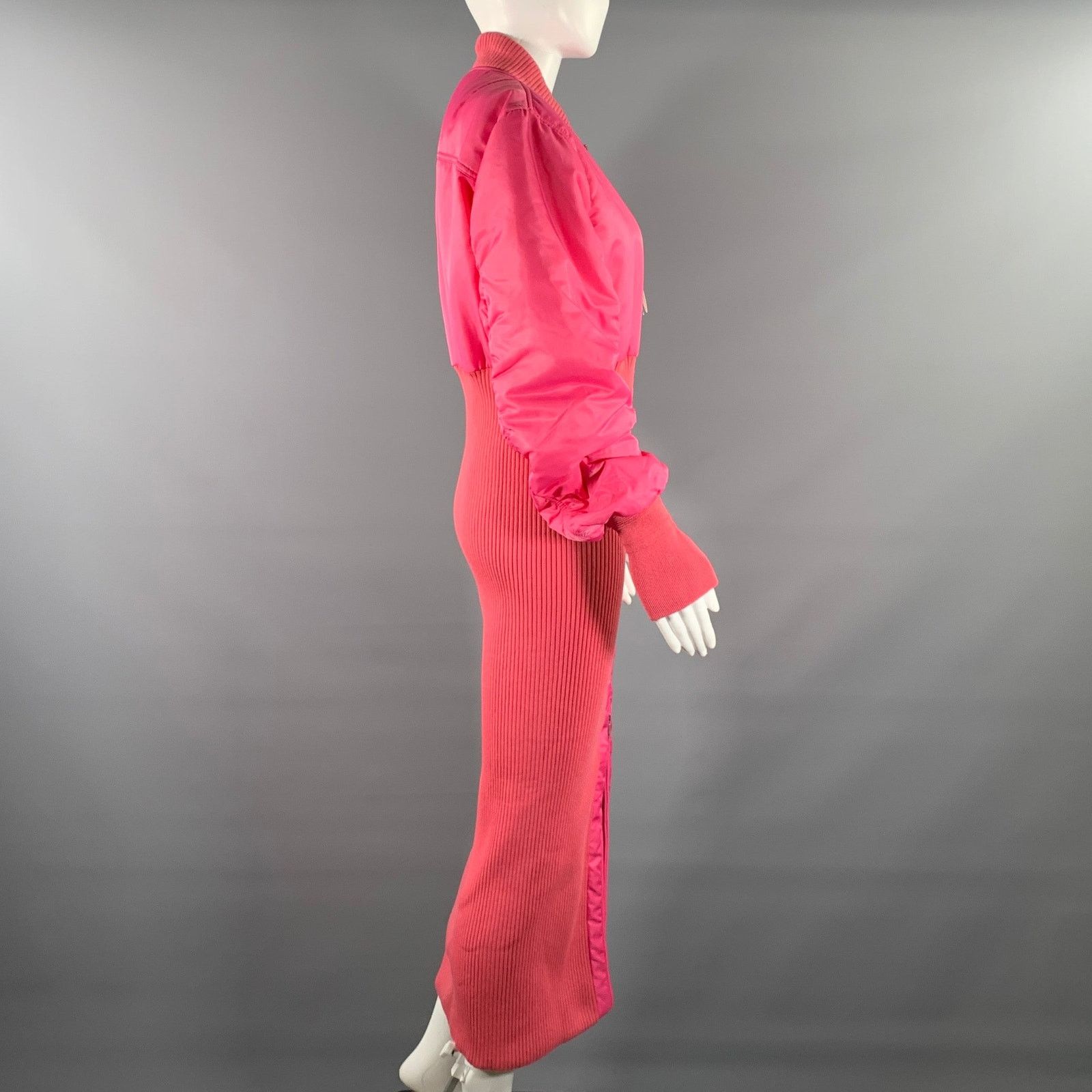 Ambush Design AMBUSH Size M Pink Polyamide Ribbed Knit Coat Dress Coat Size M / US 6-8 / IT 42-44 - 3 Thumbnail
