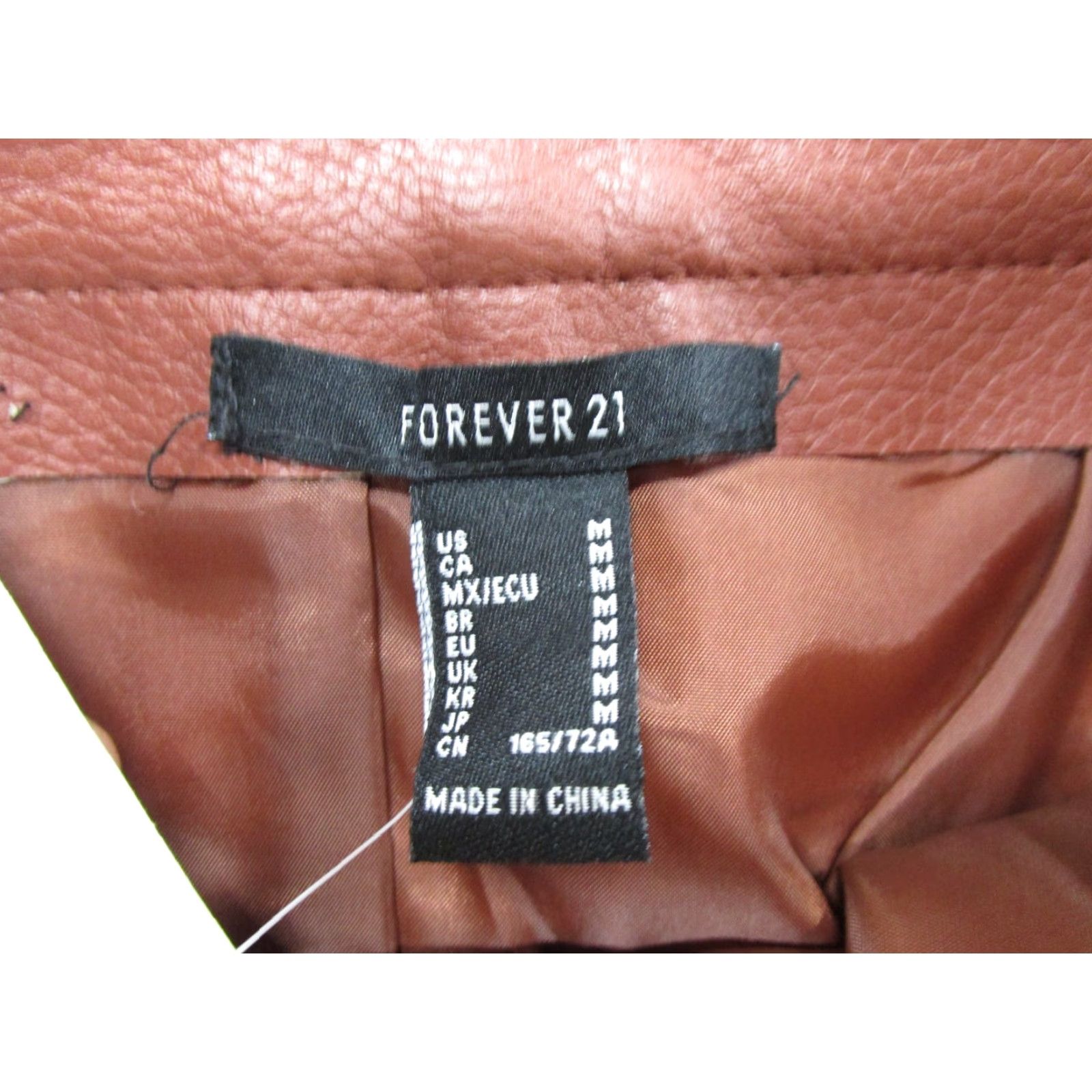Forever 21 FOREVER 21 Mini Skirt Women's Size M Brown Faux Leather Short Skirt, Zip Closure, Regular, Solid, Casual Party/Cocktail, Ready to Ship Size 32" / US 10 / IT 46 - 3 Thumbnail