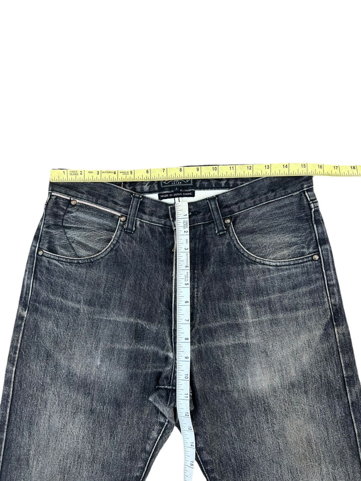 Beams Plus Beams + Japan Ripped Faded Black Denim Selvedge Jeans Size US 29 - 3 Thumbnail