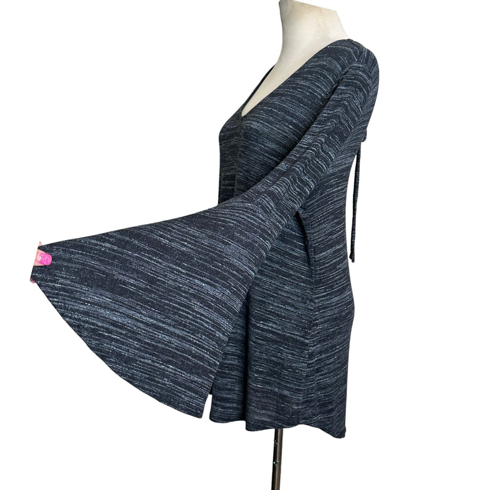 Loft Loft marbled black v neck flare sleeves open back top size M Size M / US 6-8 / IT 42-44 - 6 Thumbnail
