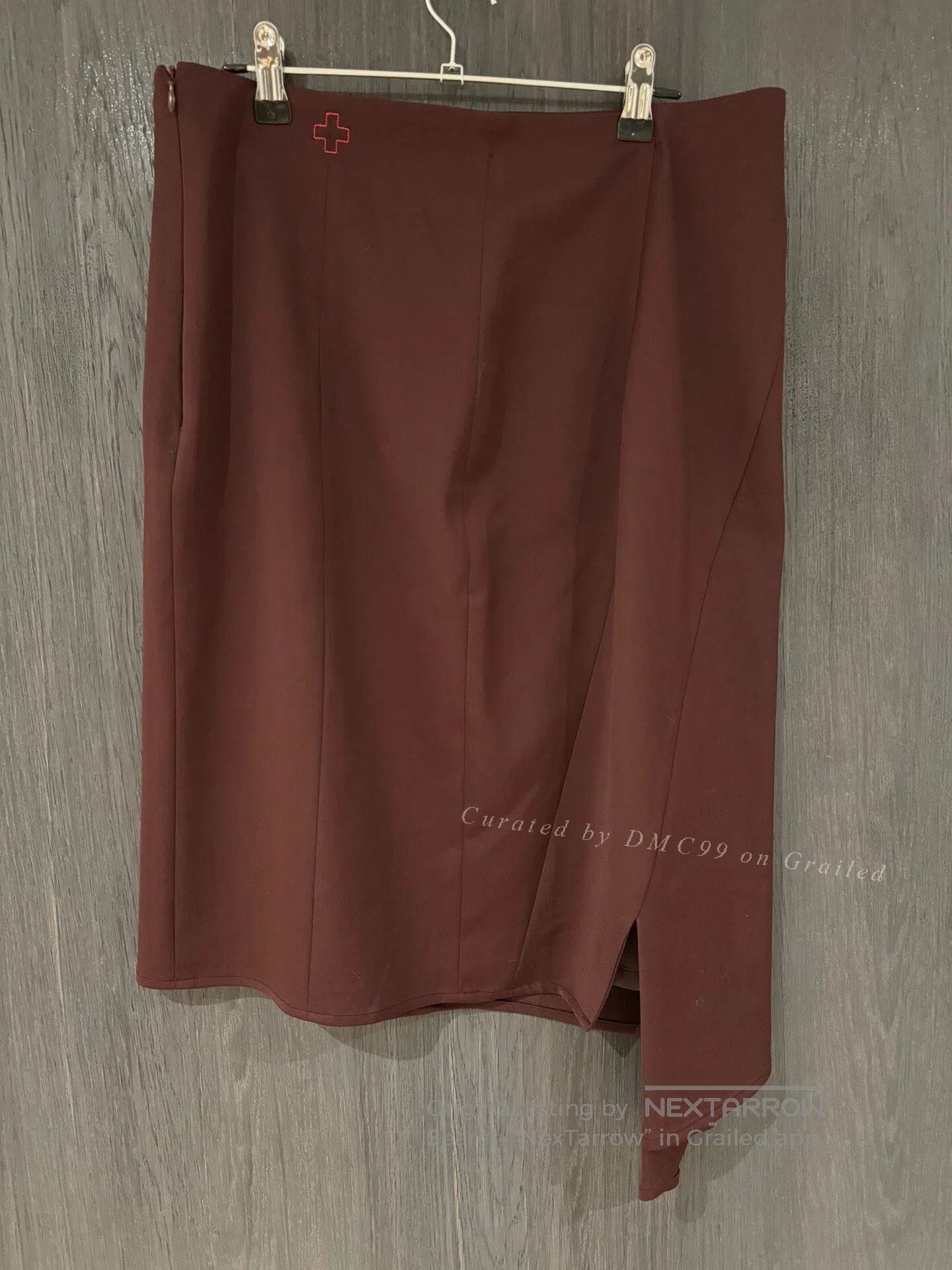 A.F. Vandevorst A.F.Vandevorst Wine Red Structured Midi Skirt. Size 41" - 1 Thumbnail