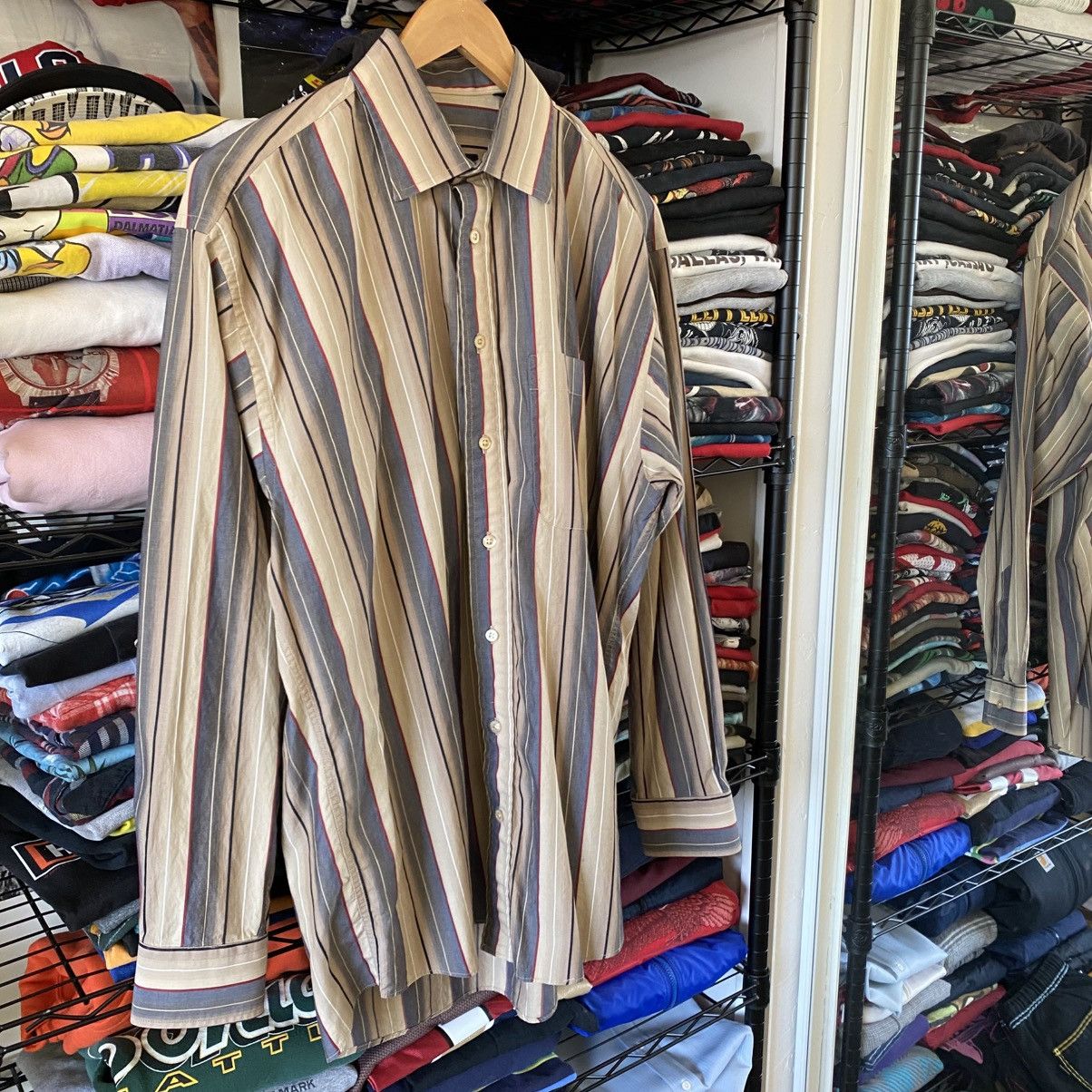 Burberry Vintage Burberry Stripe Button Up Shirt Long Sleeve 1990s Size US L / EU 52-54 / 3 - 5 Thumbnail
