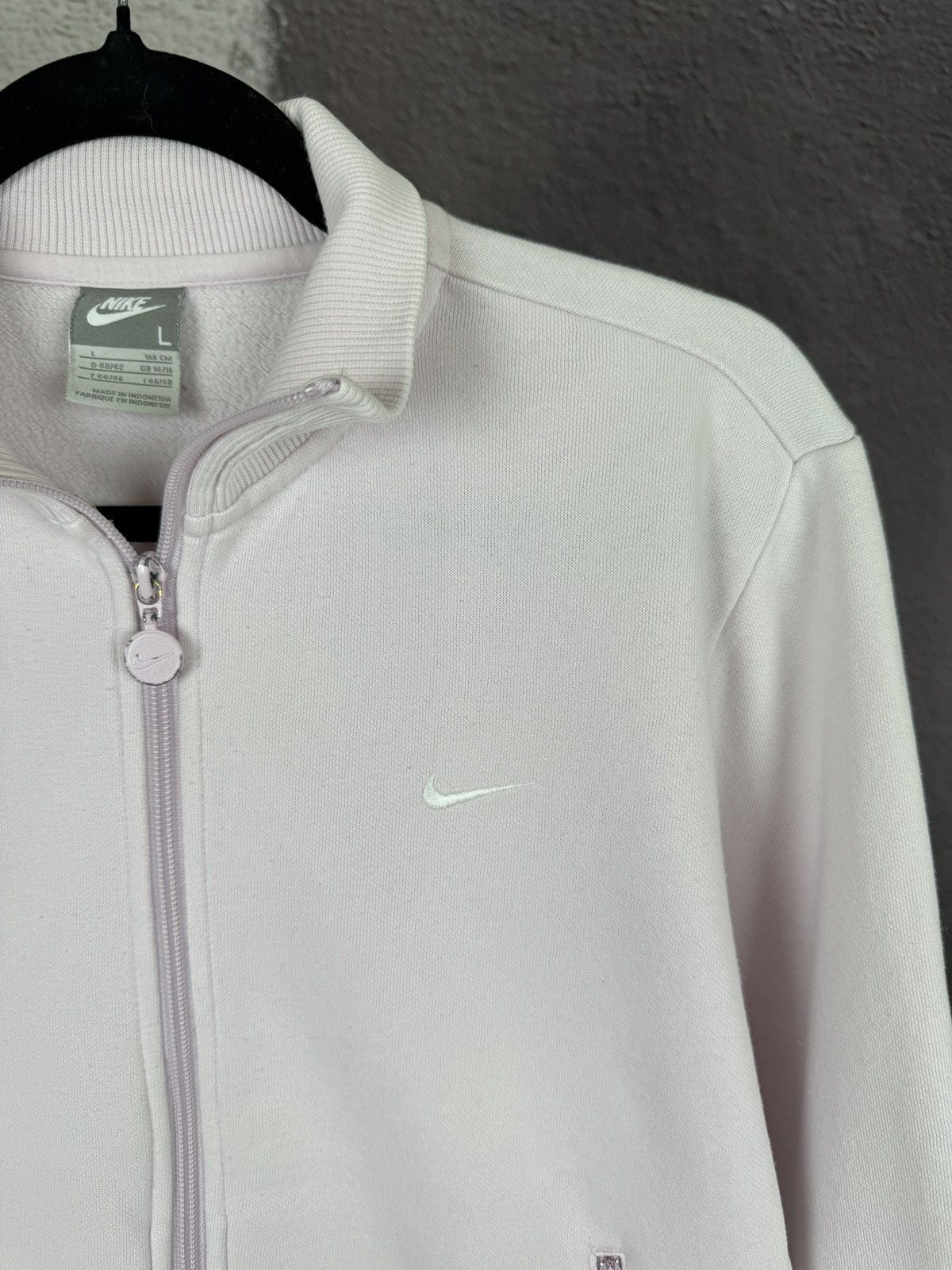 Nike × Vintage Nike vintage y2k light pink full zip pullover sweater swoosh Size L / US 10 / IT 46 - 7 Thumbnail