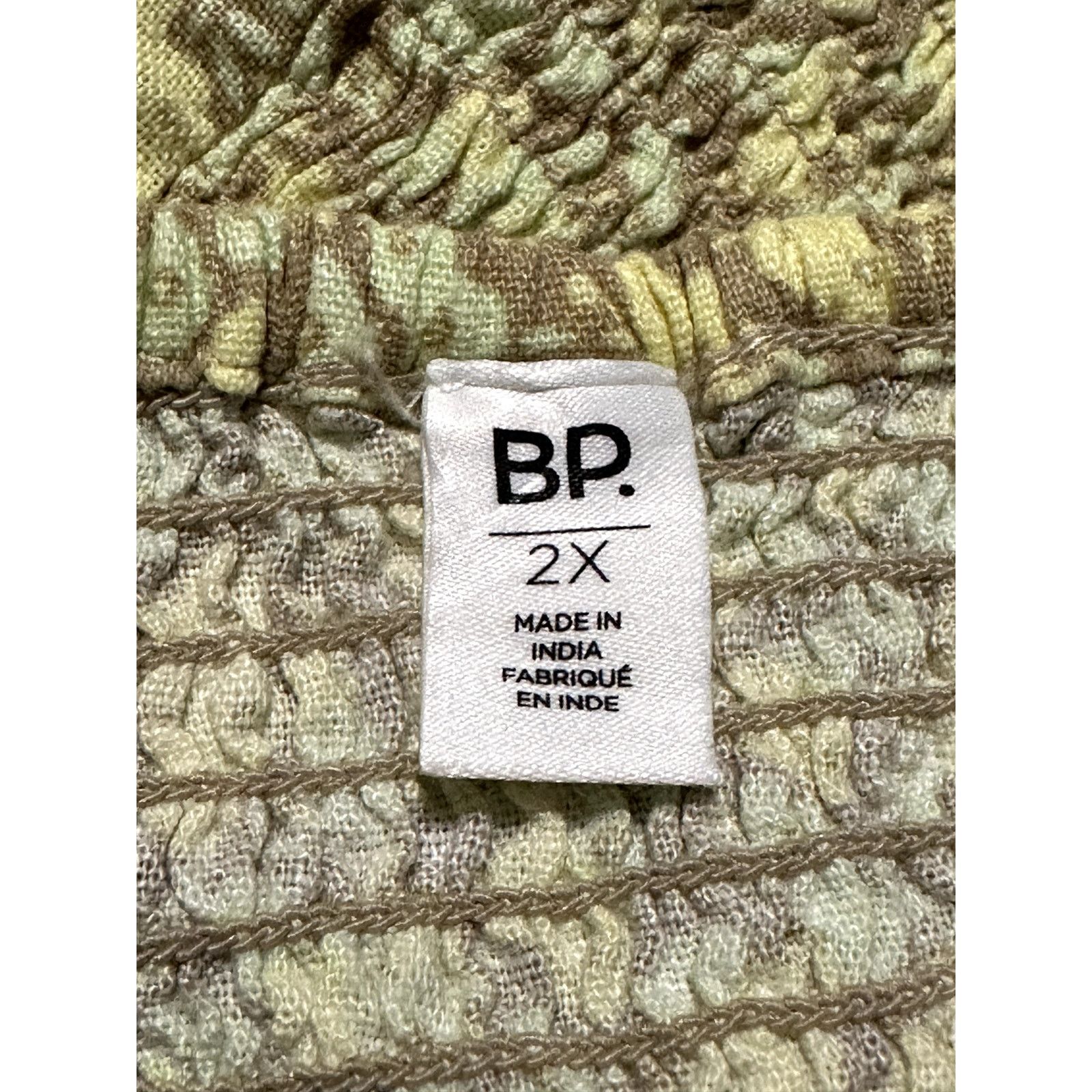 BP. BP. Puff Sleeve Crop Top Linen Yellow Floral Women's Plus 2X Size XXL / US 16-18 / IT 52-54 - 8 Thumbnail