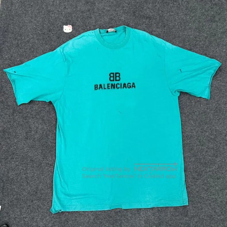 Balenciaga Balenciaga Lake Green Destroyed Mosaic Short Sleeve Size US XS / EU 42 / 0 - 1 Thumbnail