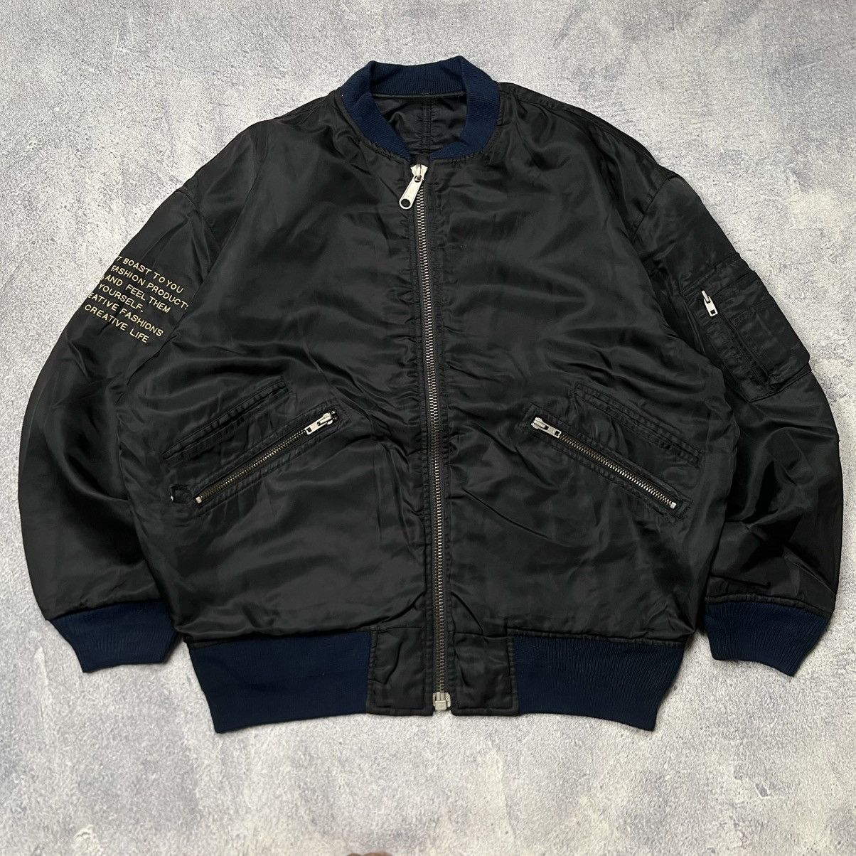 Japanese Brand 💸NEED GONE💸 Reversible Bomber Jacket BA-TSU Type MA1 Size US XL / EU 56 / 4 - 6 Thumbnail