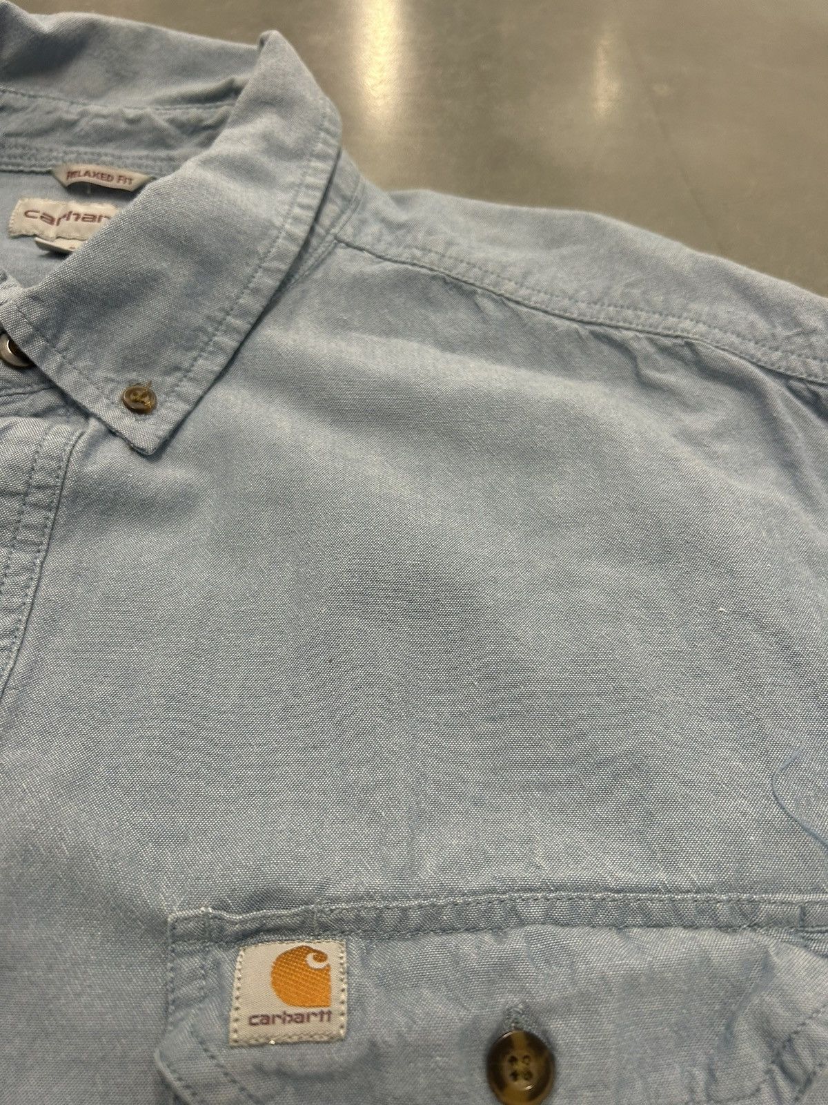 Carhartt Light blue Carhartt short sleeve button up shirt Size US XXL / EU 58 / 5 - 3 Thumbnail