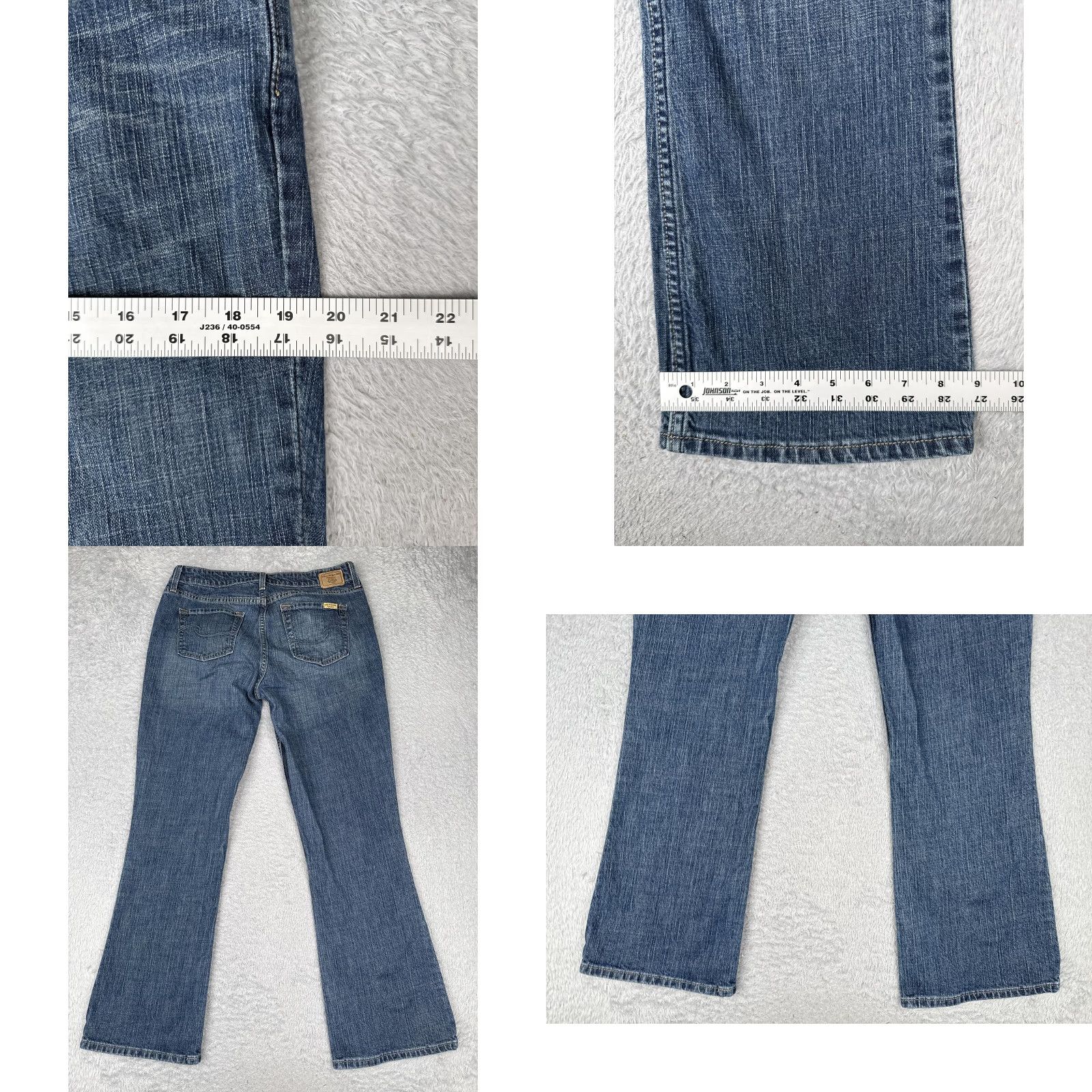 Vintage Levi Strauss Signature Jeans Womens 10 Short Blue Bootcut Jeans with Stretch 30x29 Low Rise 5-Pocket Denim Size 32" / US 10 / IT 46 - 9 Thumbnail