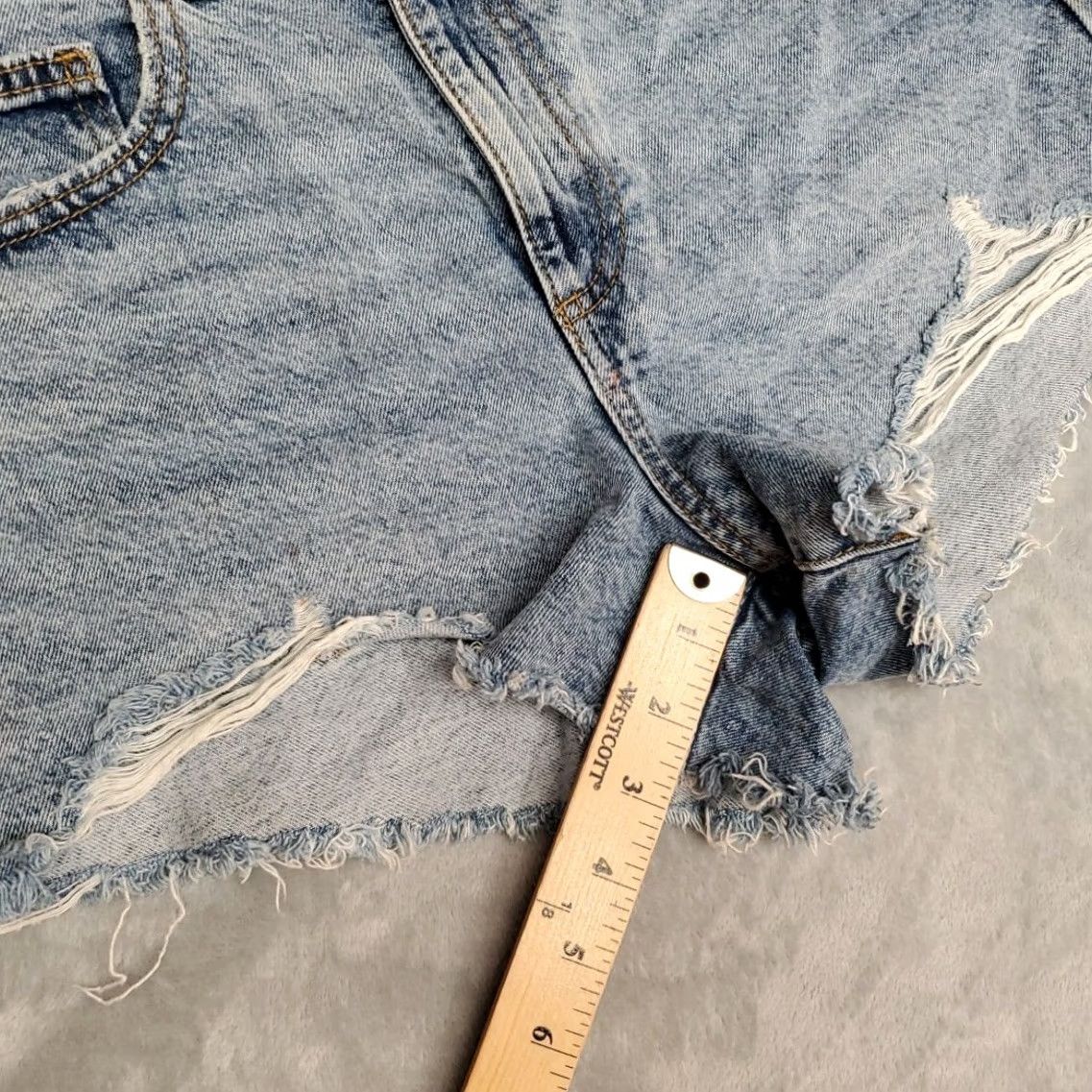 Cotton On Cotton On Jorts Womens 4 Blue Denim Booty Biker Daisy Duke Y2K Micro Cutoff Shirt Womens Size 4 Denim Color Blue 2000s Biker Grunge Size US 4 / IT 34 - 8 Thumbnail