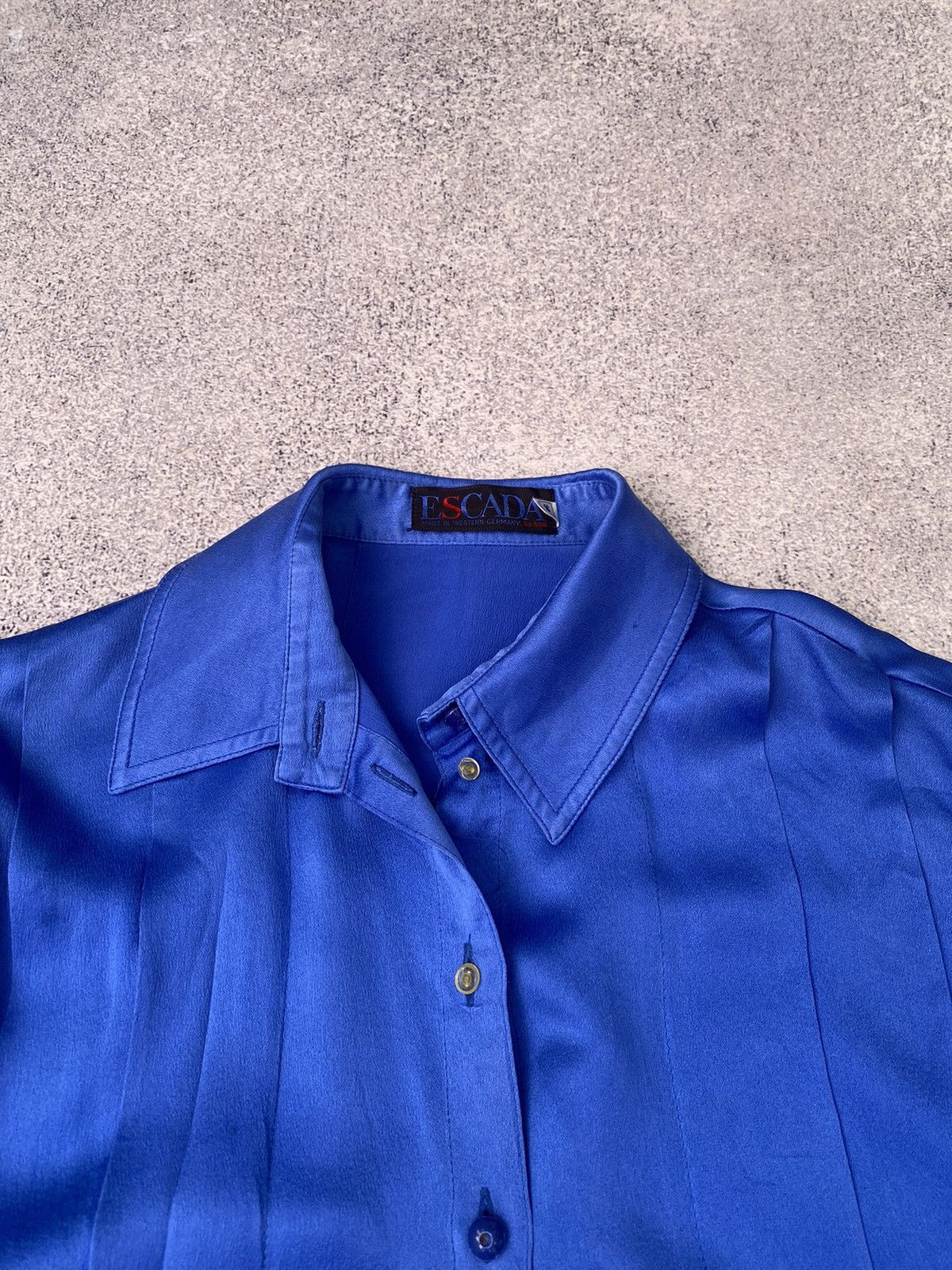Designer × Escada × Vintage Vintage Escada Women’s Blue Designer Blouse Size XS / US 0-2 / IT 36-38 - 7 Thumbnail