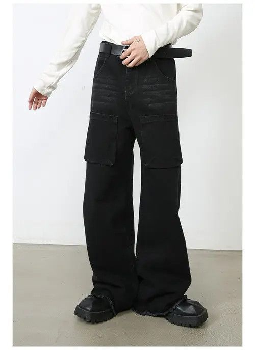 VIBE Black Cargo Denim Jeans Size US 30 / EU 46 - 5 Thumbnail
