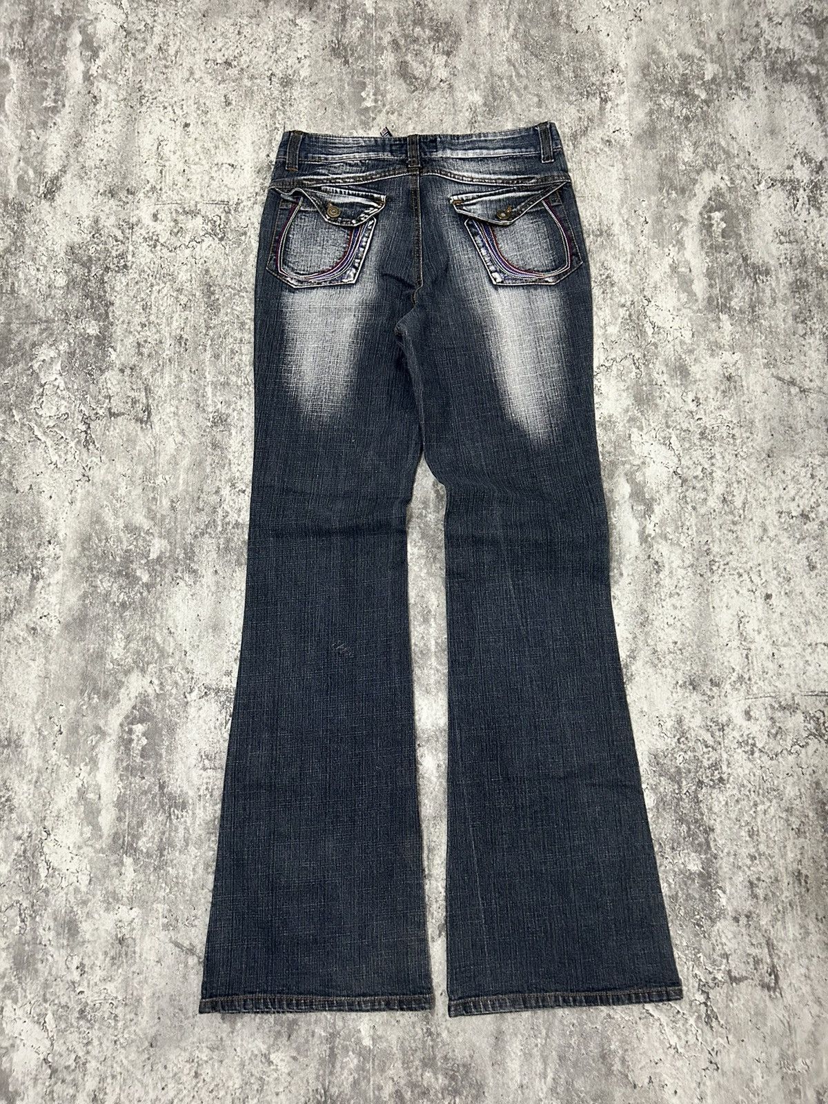 If Six Was Nine × Japanese Brand × Le Grande Bleu (L.G.B.) Turn Right Black Wash Flare Pants Size US 28 / EU 44 - 2 Thumbnail