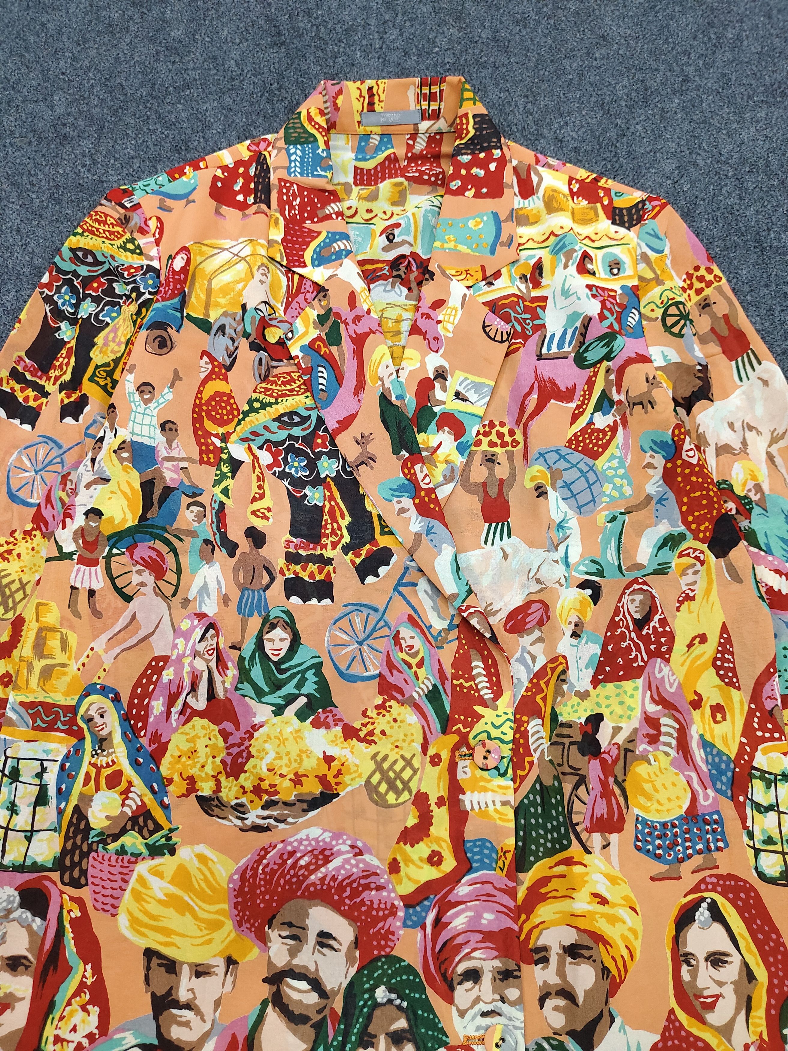 Japanese Brand 90s Tokuko 1erVol- AOP India Culture Art Graphic Jacket Size US M / EU 48-50 / 2 - 2 Thumbnail
