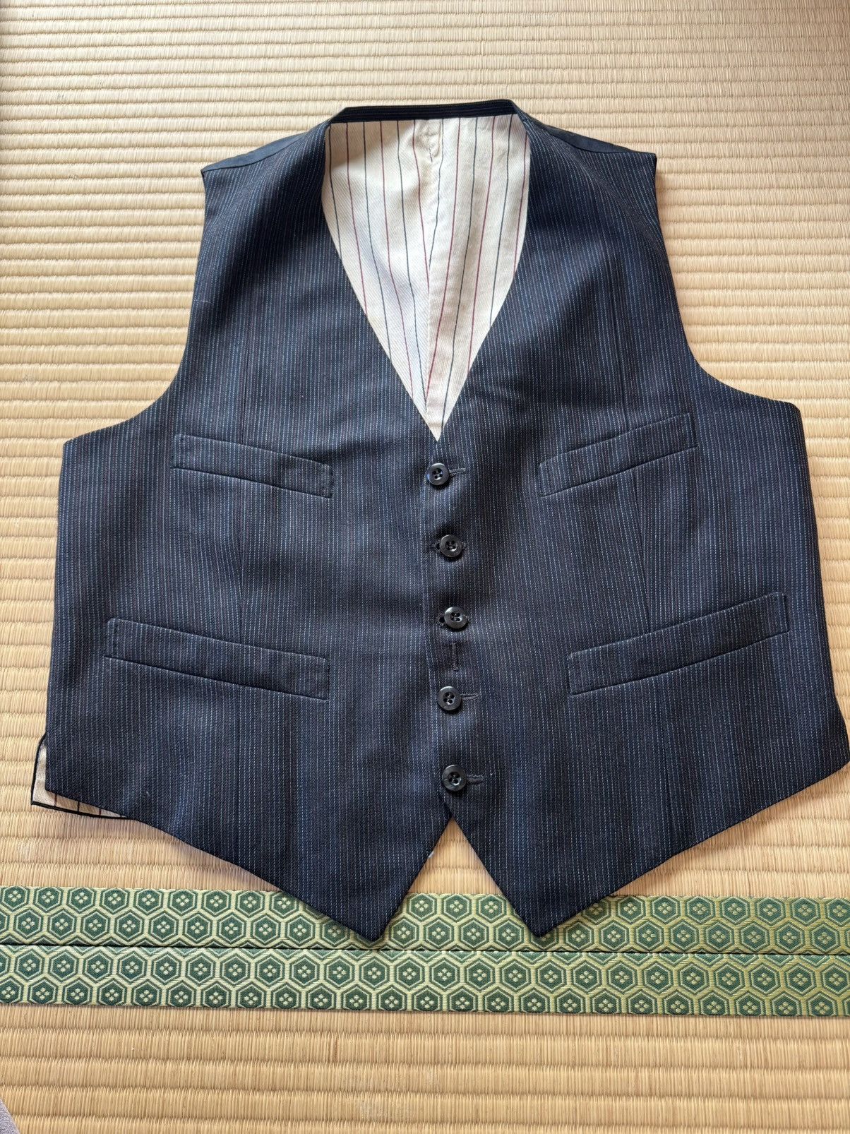 Other Vintage REFINE SUPER ALL WOOLBlueGrey Pinstripe 3-Piece Suit Size 42R - 7 Thumbnail