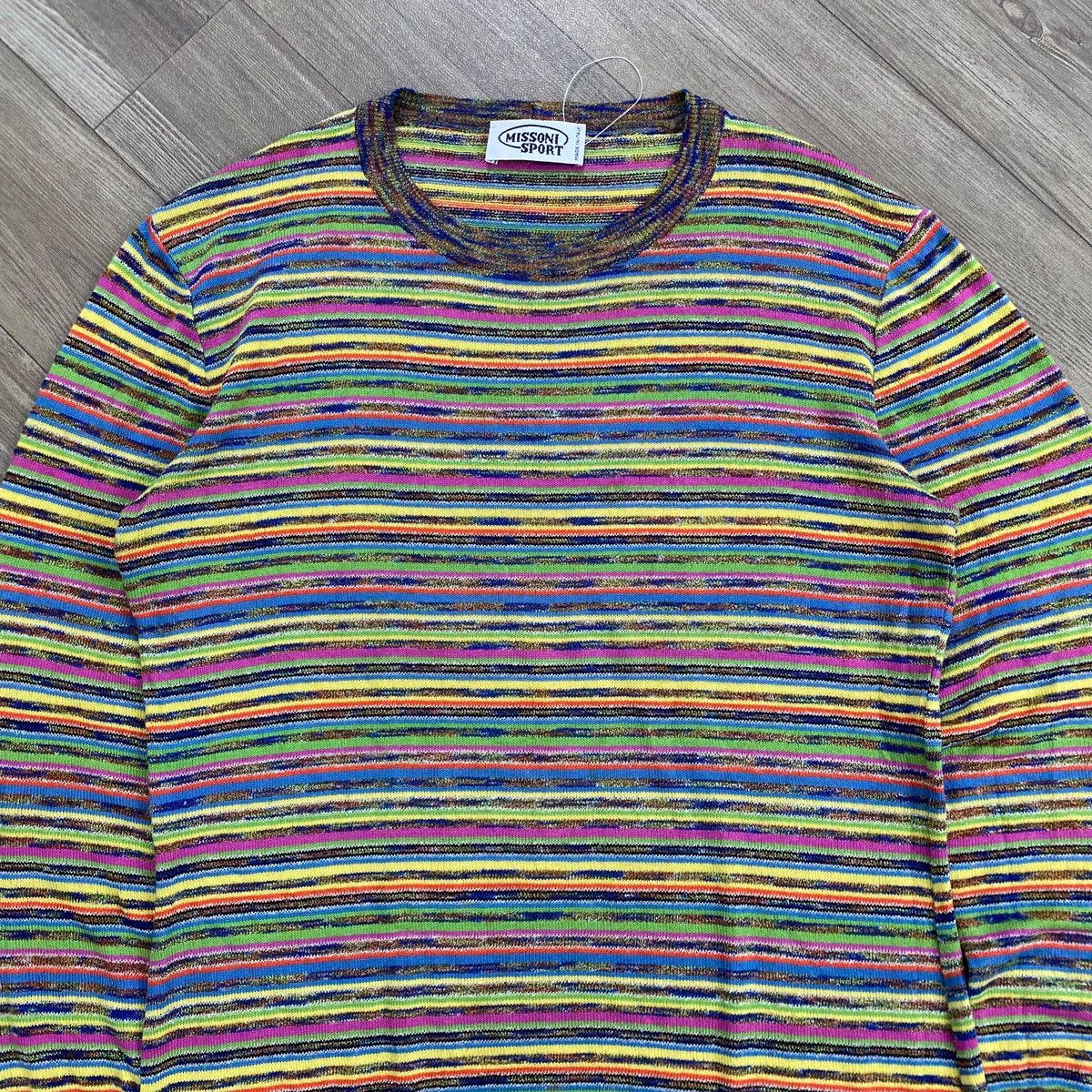 Missoni 1990s Missoni Sport Italy Striped Knitwear Longsleeve Size US L / EU 52-54 / 3 - 3 Thumbnail