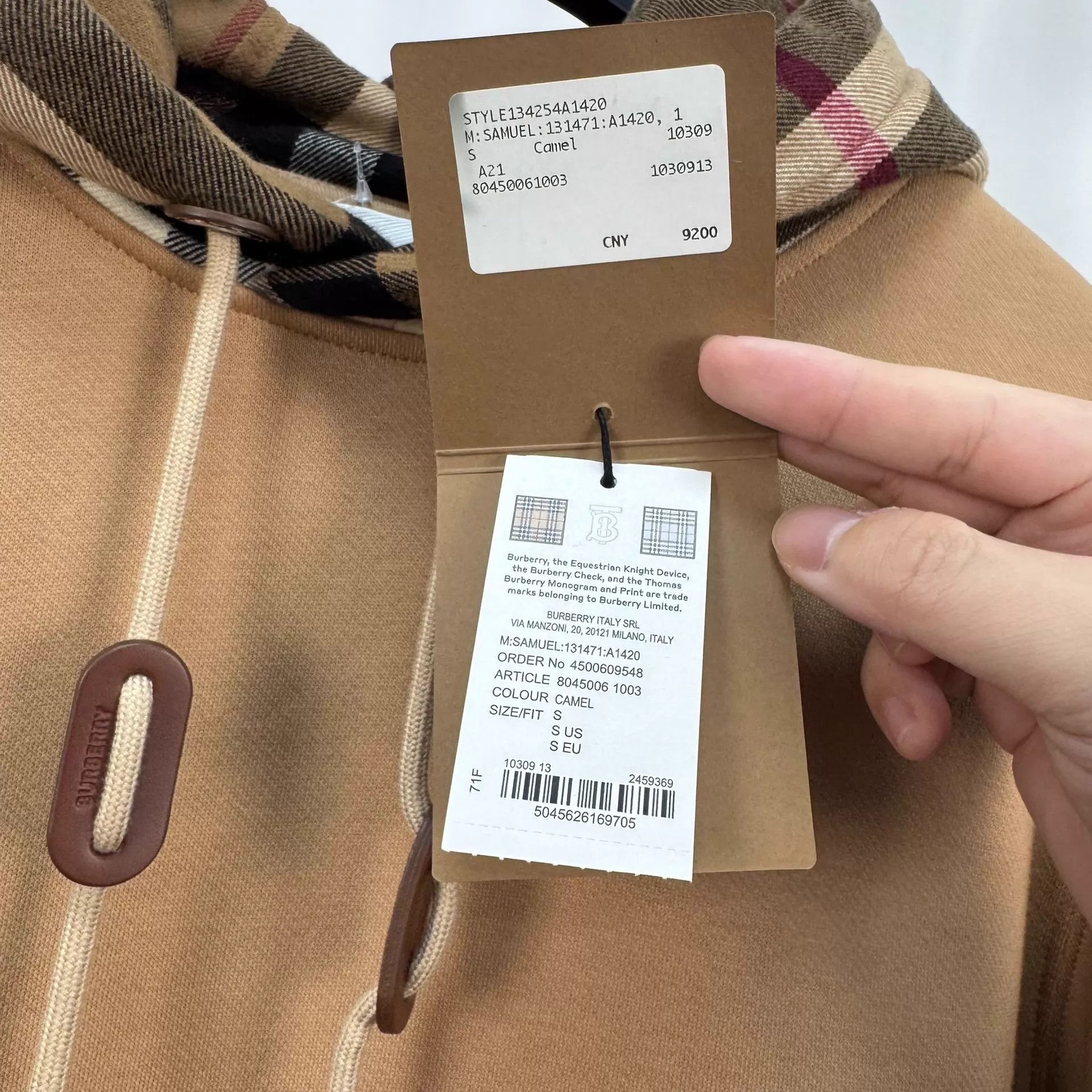 Burberry Burberry Camel Check Hoodie S New Size US S / EU 44-46 / 1 - 5 Thumbnail