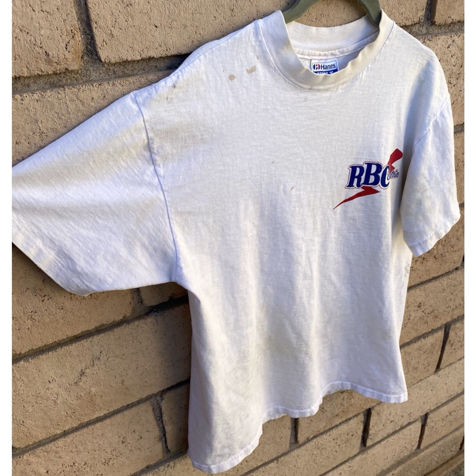 Hanes VINTAGE Hanes T-Shirt White Men L Graphic Print Blown Flatbottom Drag Boat 1980s Wasted Nights RBC Electric Size US L / EU 52-54 / 3 - 5 Thumbnail