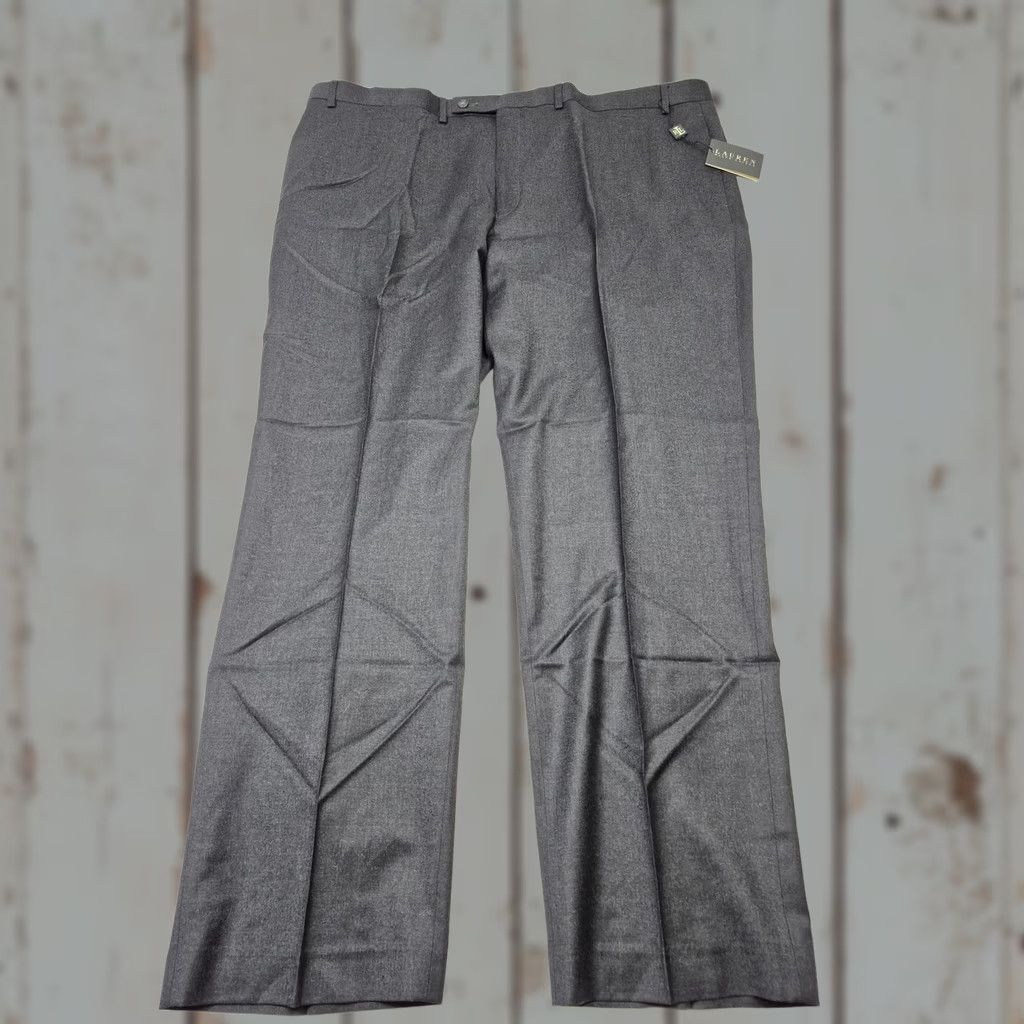 Ralph Lauren VINTAGE Lauren Ralph Lauren Dress Pants Mens 46x32 Gray Wool Flat Front NWT Office Size US 30 / EU 46 - 1 Thumbnail