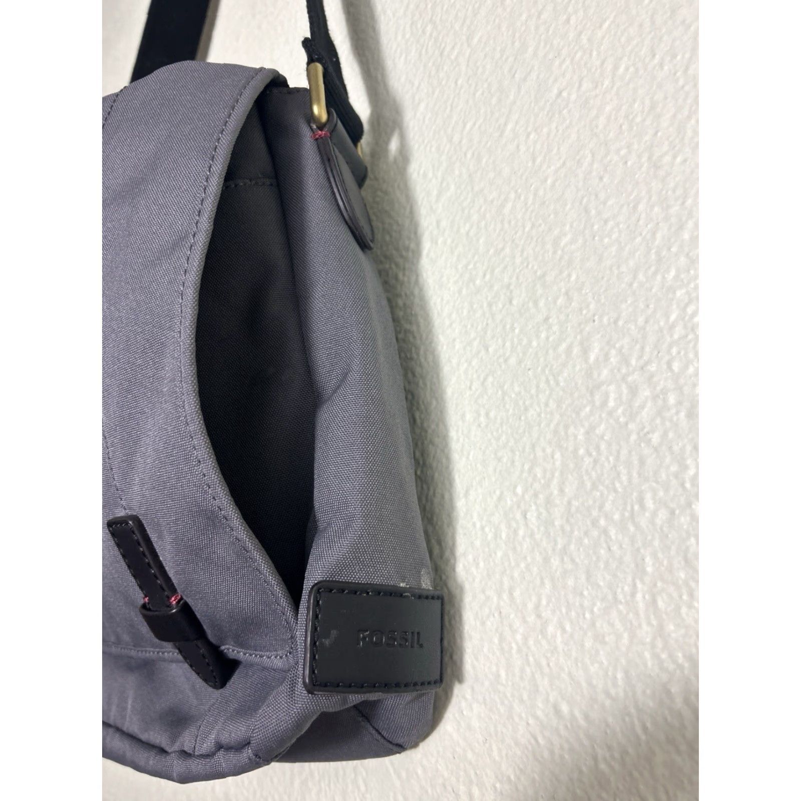 Fossil Fossil Crossbody Bag Gray Polyester Leather 12x12x3.5 Adjustable Strap Women Bag Cross-Body Messenger Size ONE SIZE - 6 Thumbnail