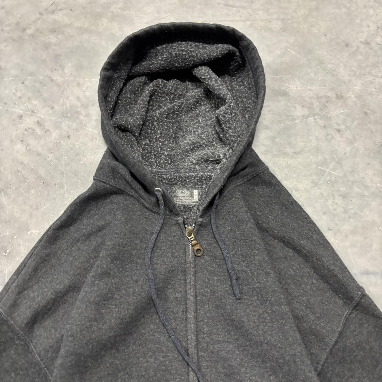 Japanese Brand × Vintage Crazy Vintage Y2K/200s Grey Blank Russell Style Essential Zip Up Hoodie! Size US L / EU 52-54 / 3 - 2 Thumbnail