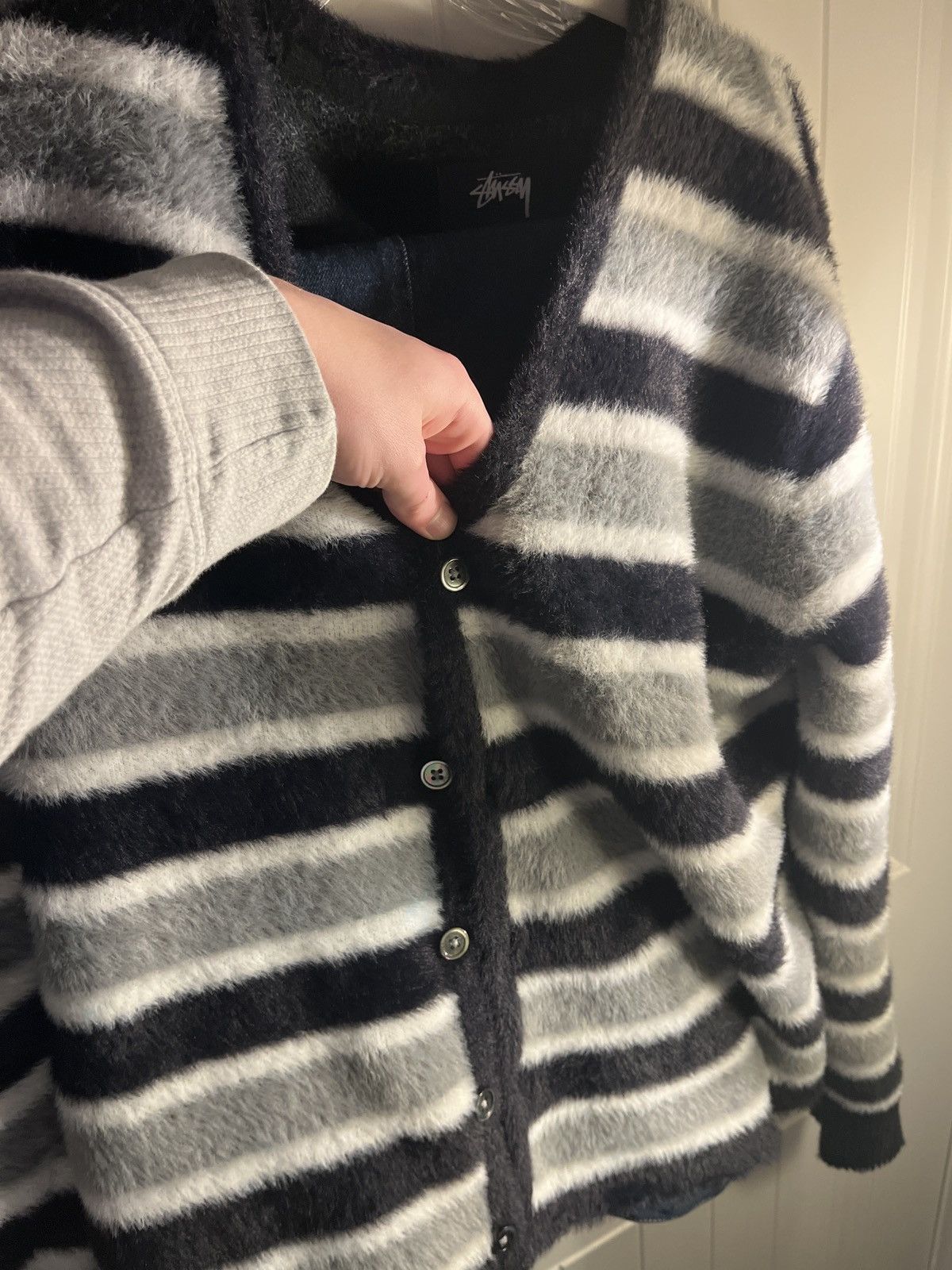 Stussy Shaggy Cardigan | Grailed