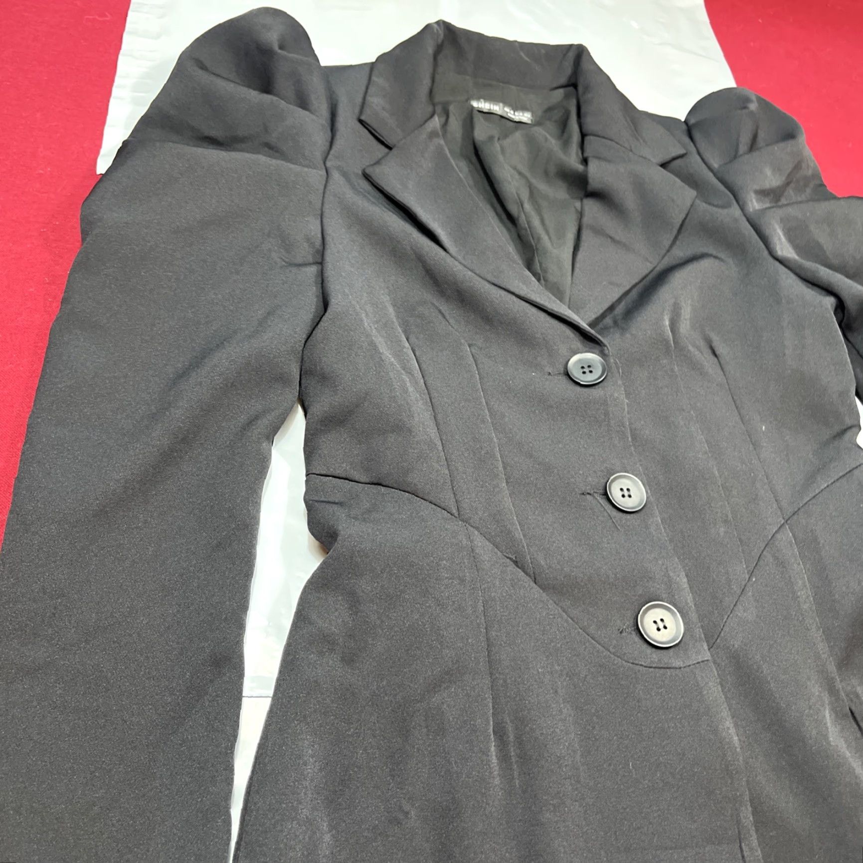 Shein SHEIN Penny Dreadful Black Button Jacket Women’s SMALL Long Puff Sleeves Witchy Size S / US 4 / IT 40 - 7 Thumbnail