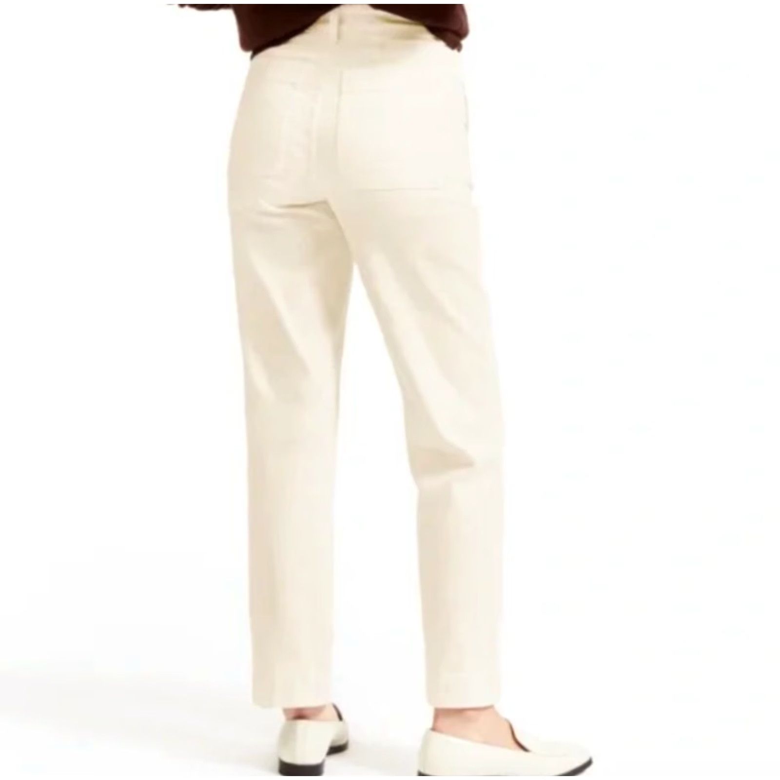 Everlane Everlane Womens |2 Short| Sandstone Utility Straight-Leg Crop Pants Beige Cotton Twill High Rise Front Pockets Cropped 24" Inseam Womens Size 26" / US 2 / IT 38 - 3 Thumbnail