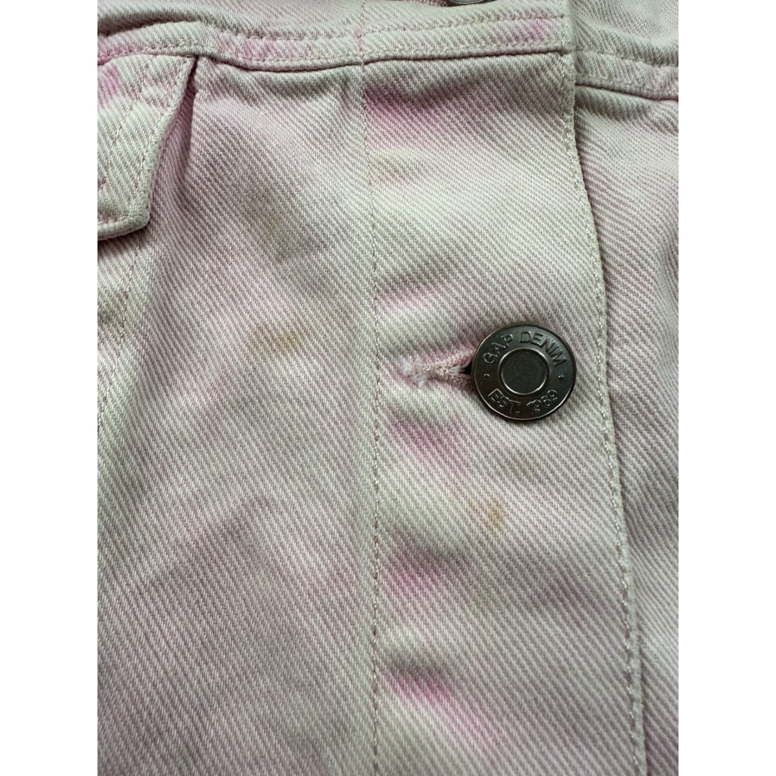 Gap VINTAGE Gap Jacket Womens 2XL Pink Dye Denim Button Up Motorcycle Y2K Basic Jacket Womens Size XXL / US 16-18 / IT 52-54 - 5 Thumbnail