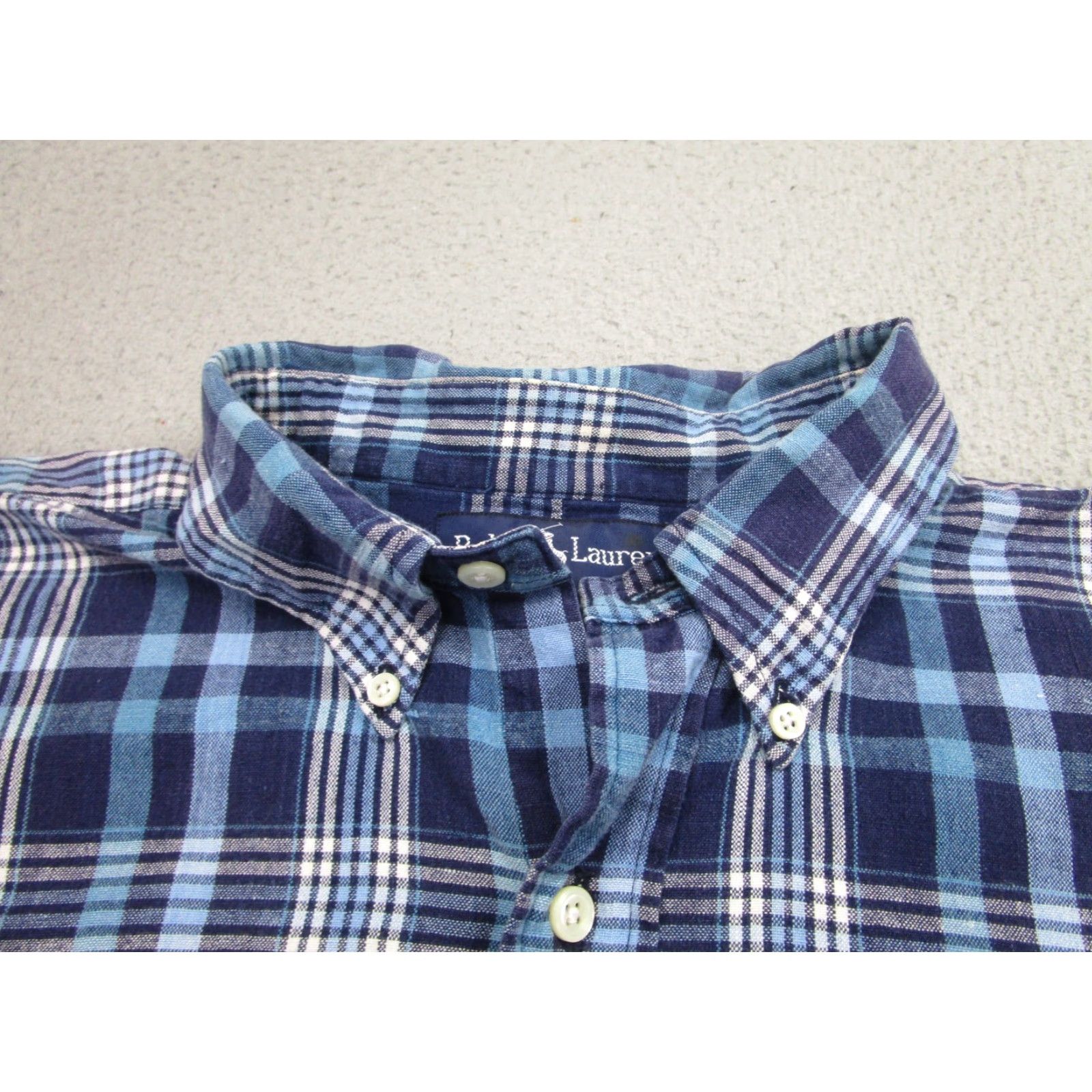 Ralph Lauren VINTAGE Ralph Lauren Workshirt Shirt Mens XL Blue Plaid Button-Up Collared Classic Casual Size US XL / EU 56 / 4 - 7 Thumbnail