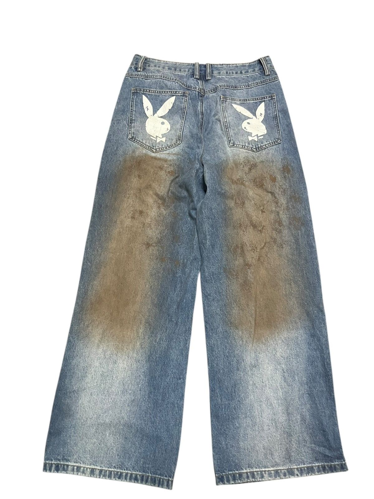 Playboy Playboy x Donsmoke Rusty Mud Max Baggy Denim Pants Size US 31 - 1 Thumbnail