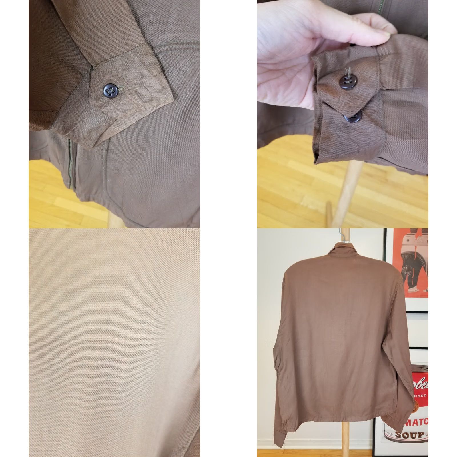 Vintage VINTAGE NELCO BUILT SPORTWEAR JACKET Brown GABARDINE Rockabilly SZ 40 Mens Jacket Size US XXS / EU 40 - 8 Thumbnail