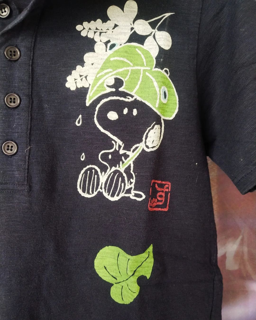Cartoon Network × Universal Studios Snoopy Leaf Art Big Print Official Cartoon Polo Tees Size S / US 4 / IT 40 - 4 Thumbnail