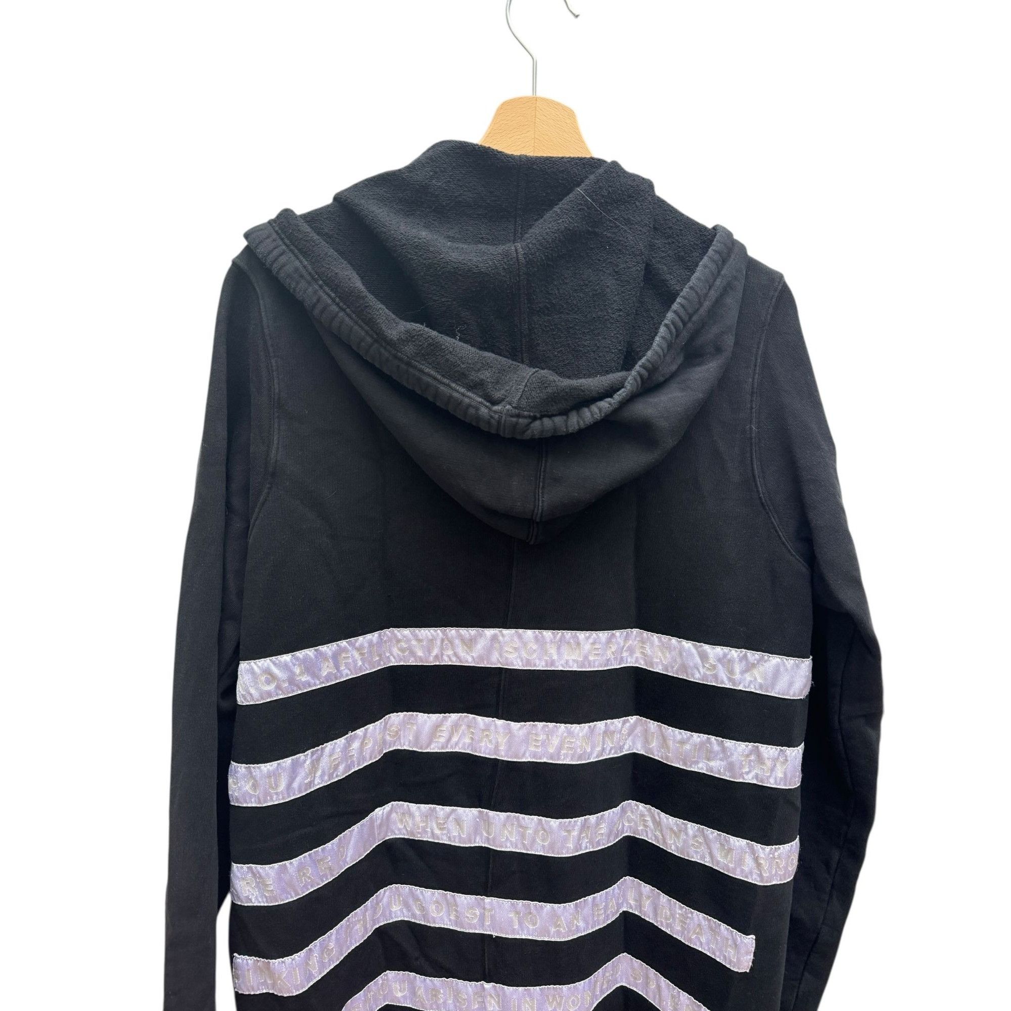 Rick Owens Drkshdw FW07 Black Striped Long Hoodie Coat Size US L / EU 52-54 / 3 - 5 Thumbnail