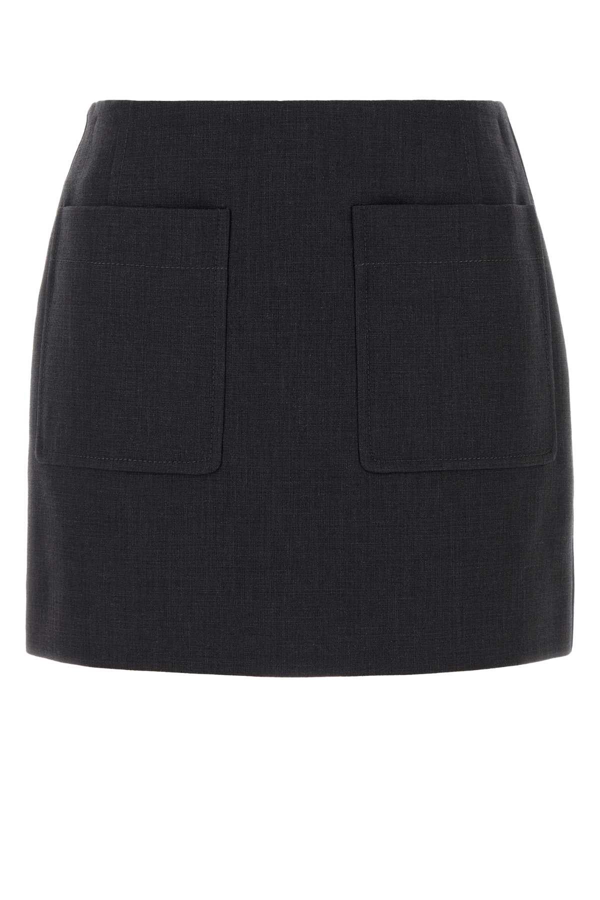 Bottega Veneta Graphite Cotton Blend Mini Skirt Size 26" / US 2 / IT 38 - 1 Thumbnail