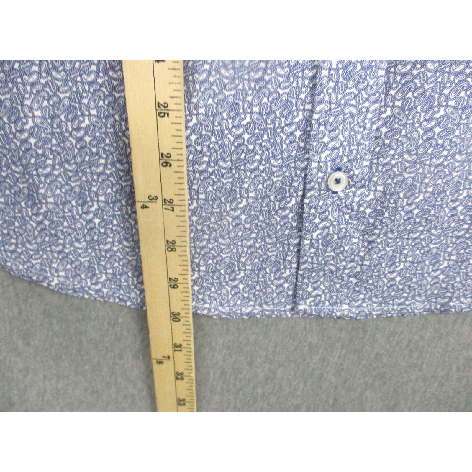 Vintage Nick Graham Shirt Mens Large Blue Paisley Stretch Modern Fit Button Long Sleeve Size US L / EU 52-54 / 3 - 4 Thumbnail