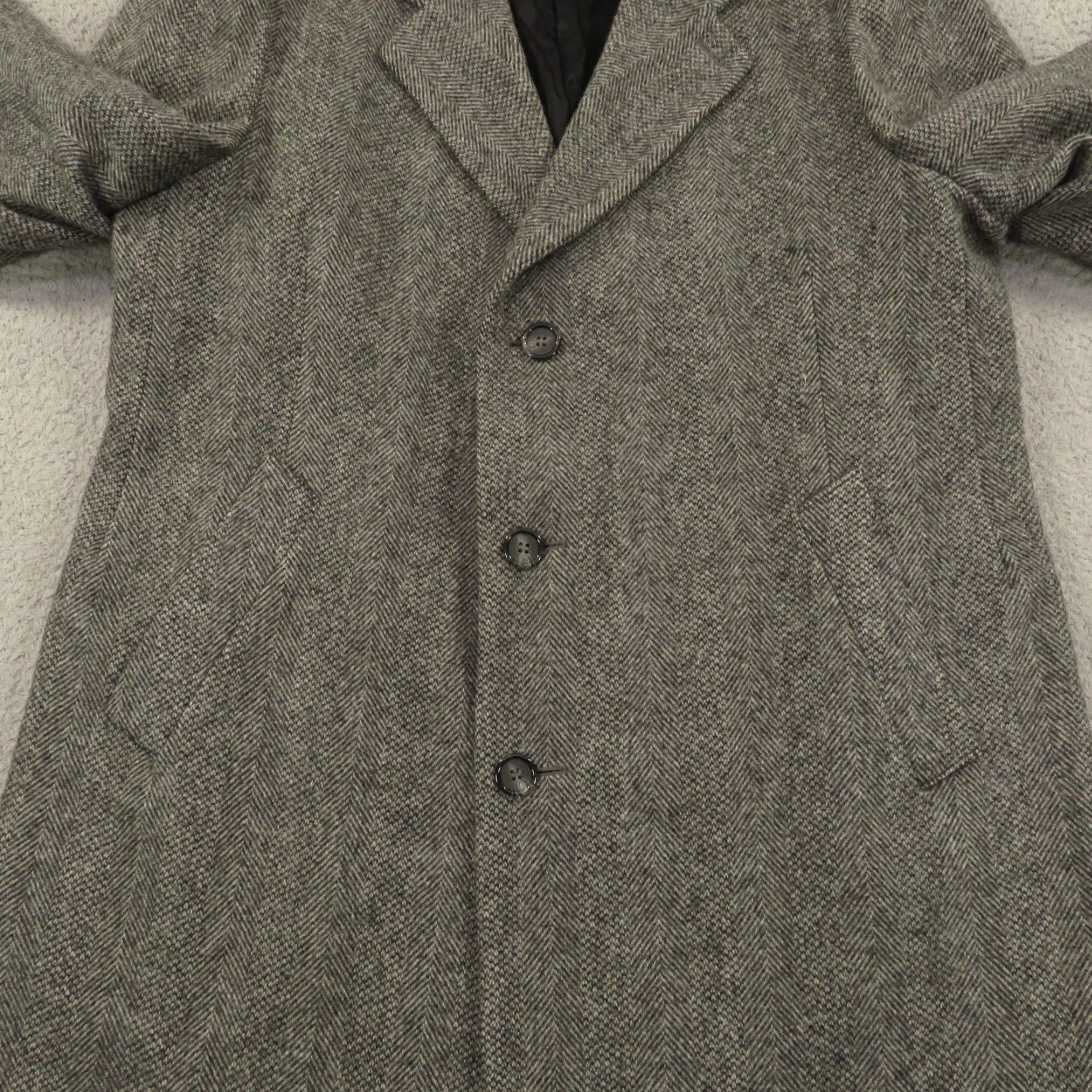 Vintage VINTAGE Tweed Coat Men 44R Herringbone Salt Pepper Wool Towne Car Driving Jacket Size US S / EU 44-46 / 1 - 4 Thumbnail