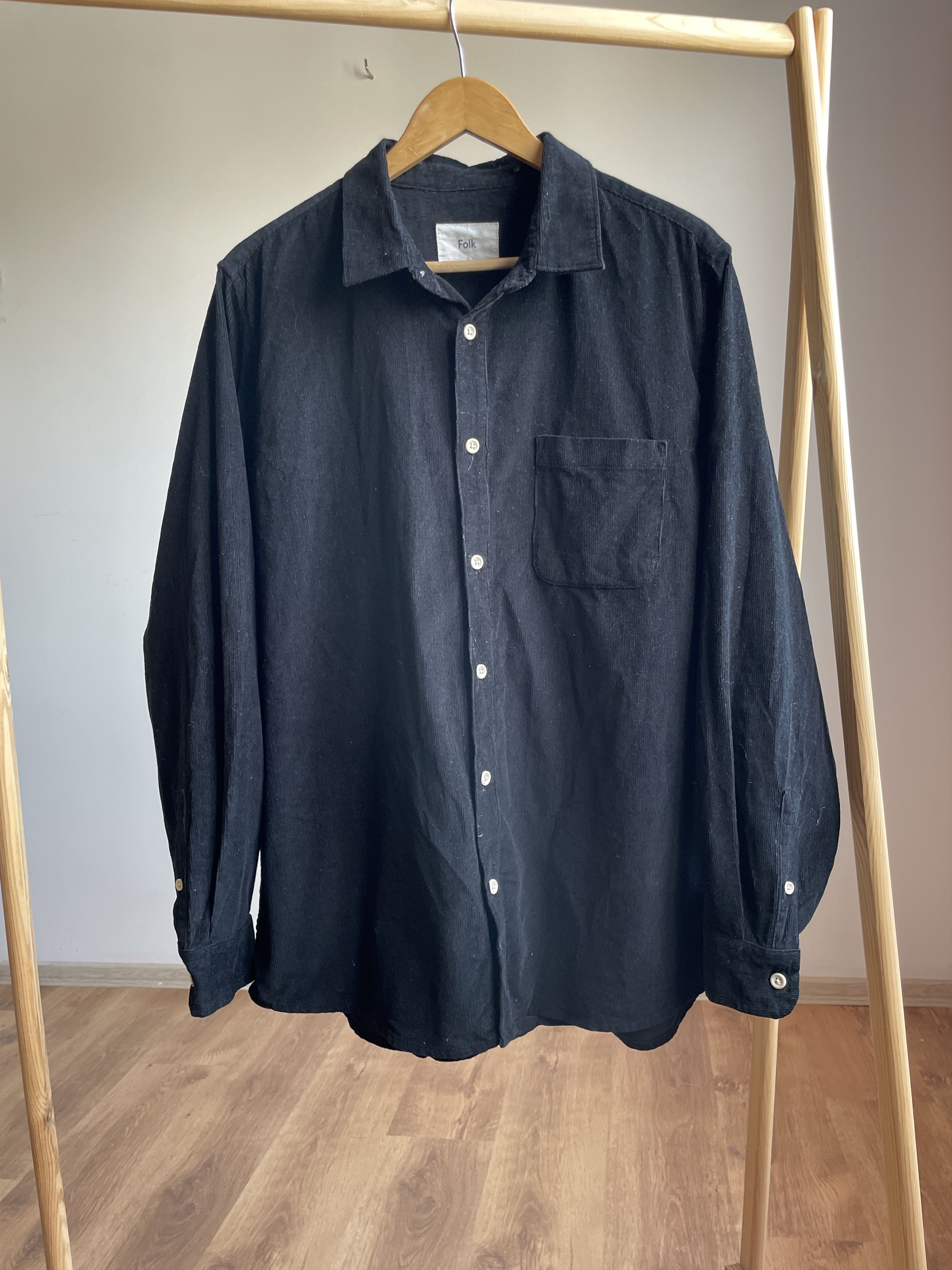 Folk Folk Black Heavy Corduroy Shirt Size 5 Size US L / EU 52-54 / 3 - 1 Thumbnail