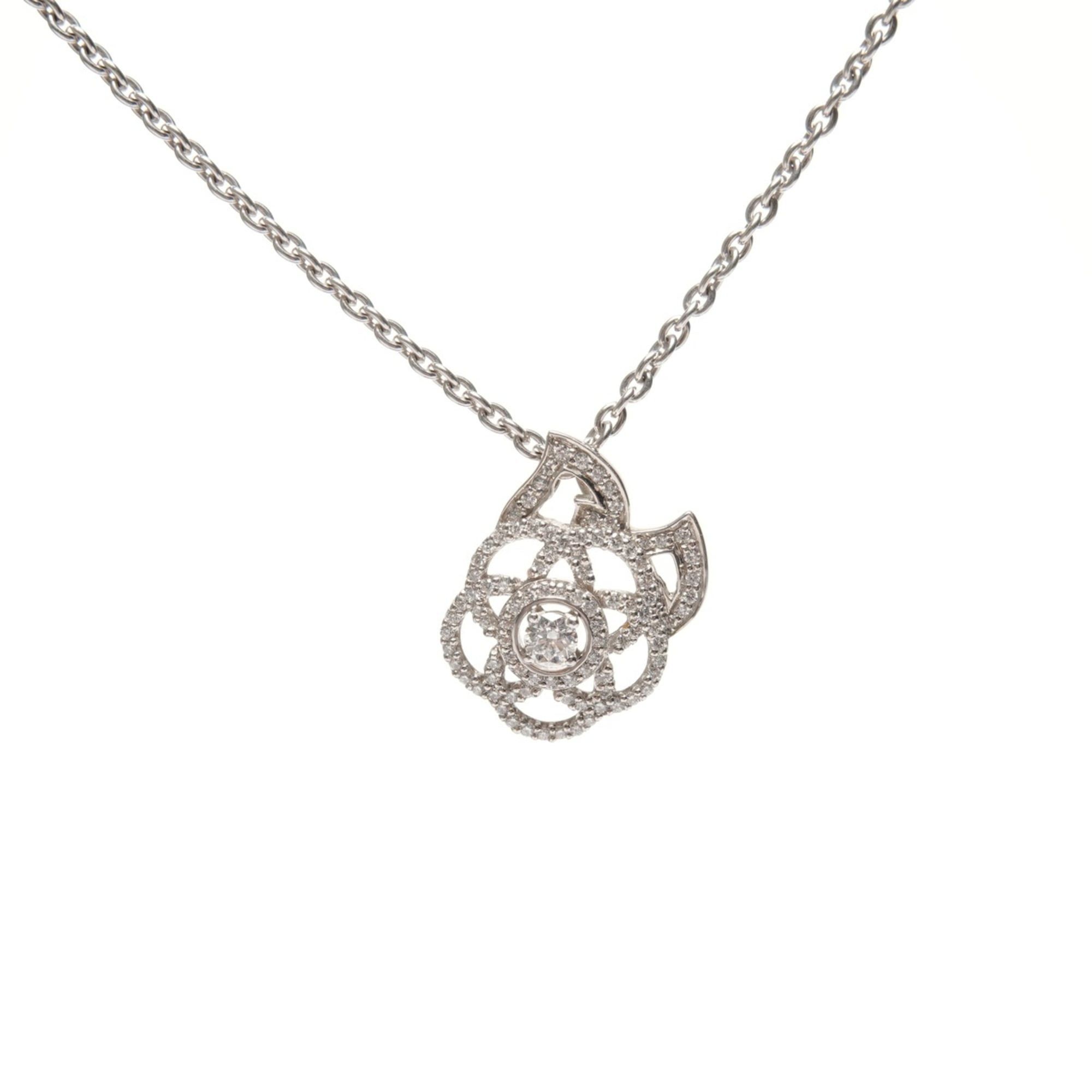 Chanel CHANEL Diamond Camellia Necklace in 750K18 WG Silver (WS25674) Size ONE SIZE - 1 Thumbnail