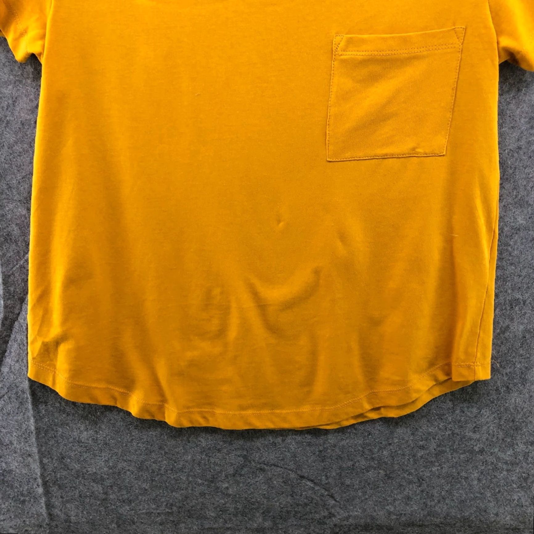 Zara Zara Shirt Womens S Mustard Yellow Scoop Neck Pocket Tee Short Sleeve Cotton Blend Regular Womens Size S / US 4 / IT 40 - 4 Thumbnail