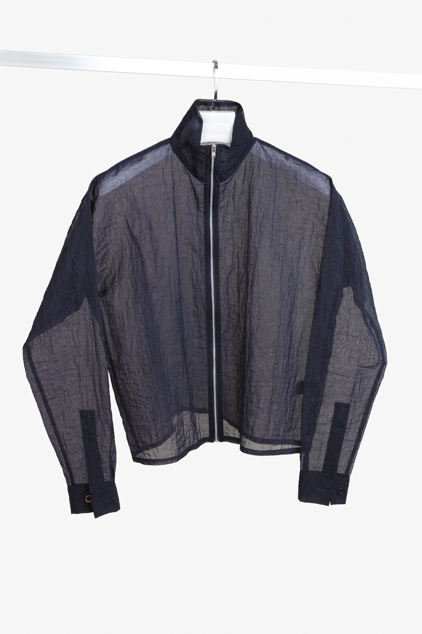 Cottweiler Cottweiler Textured Sheer Black Zip Mock Neck Boxy Shirt Size US XS / EU 42 / 0 - 1 Thumbnail