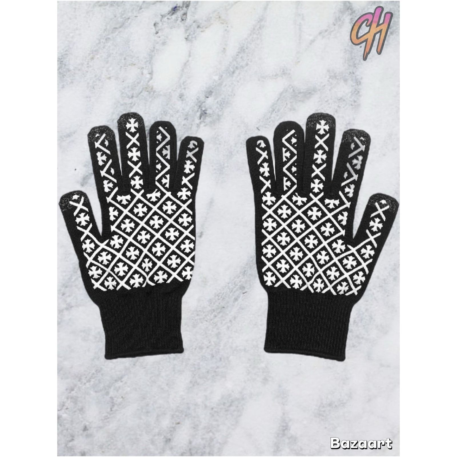 Chrome Hearts Chrome Hearts Script Cross Logo Work Gloves Size Large Size ONE SIZE - 1 Thumbnail