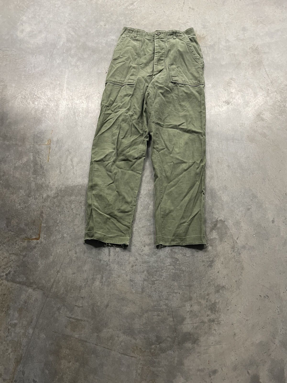 Vintage 60s US Army Fatigue OG 107 Pants (27x28)